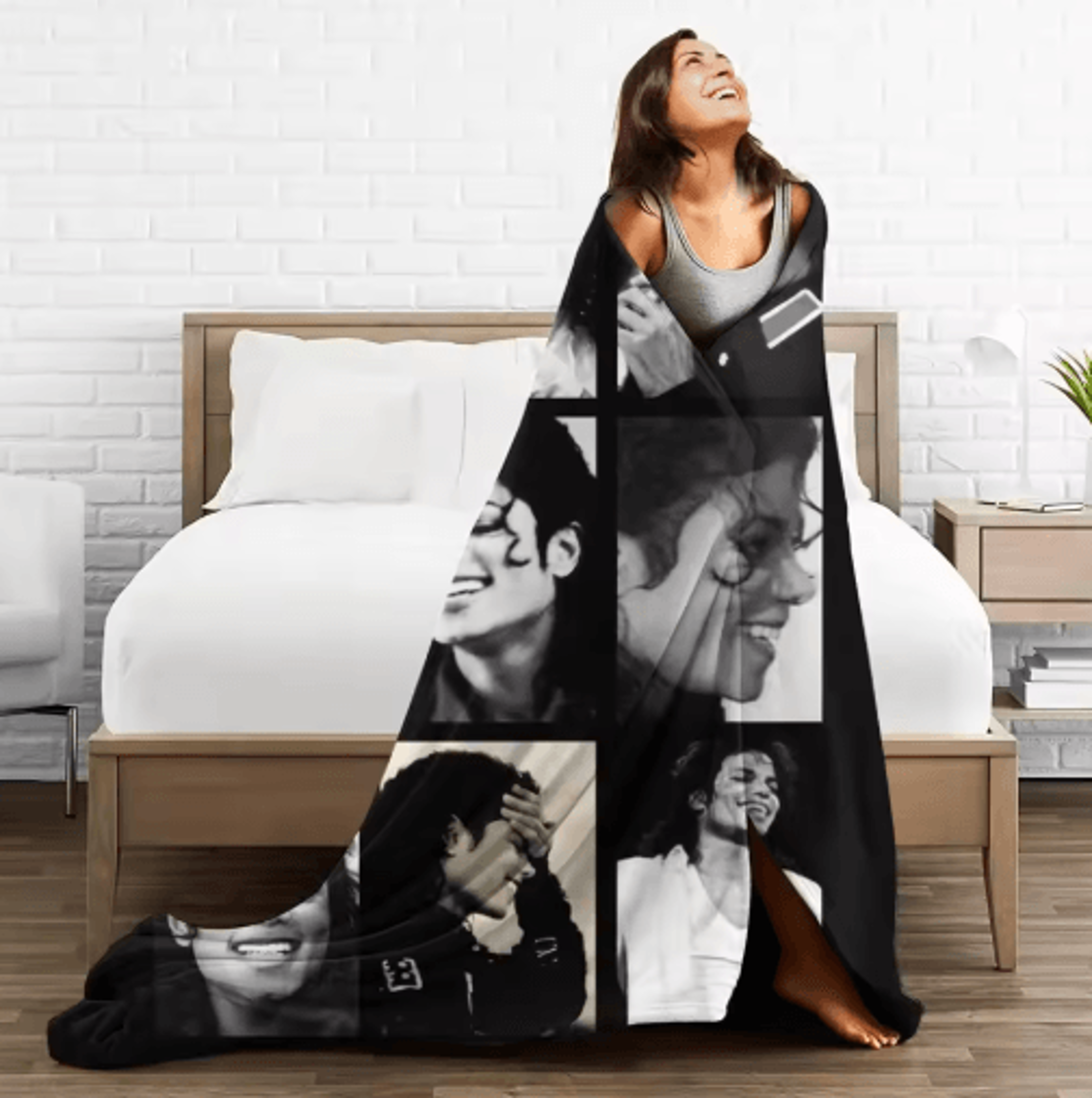 Michael Jackson Photo Flannel Blanket  Soft Pop Music Fan Throw 0