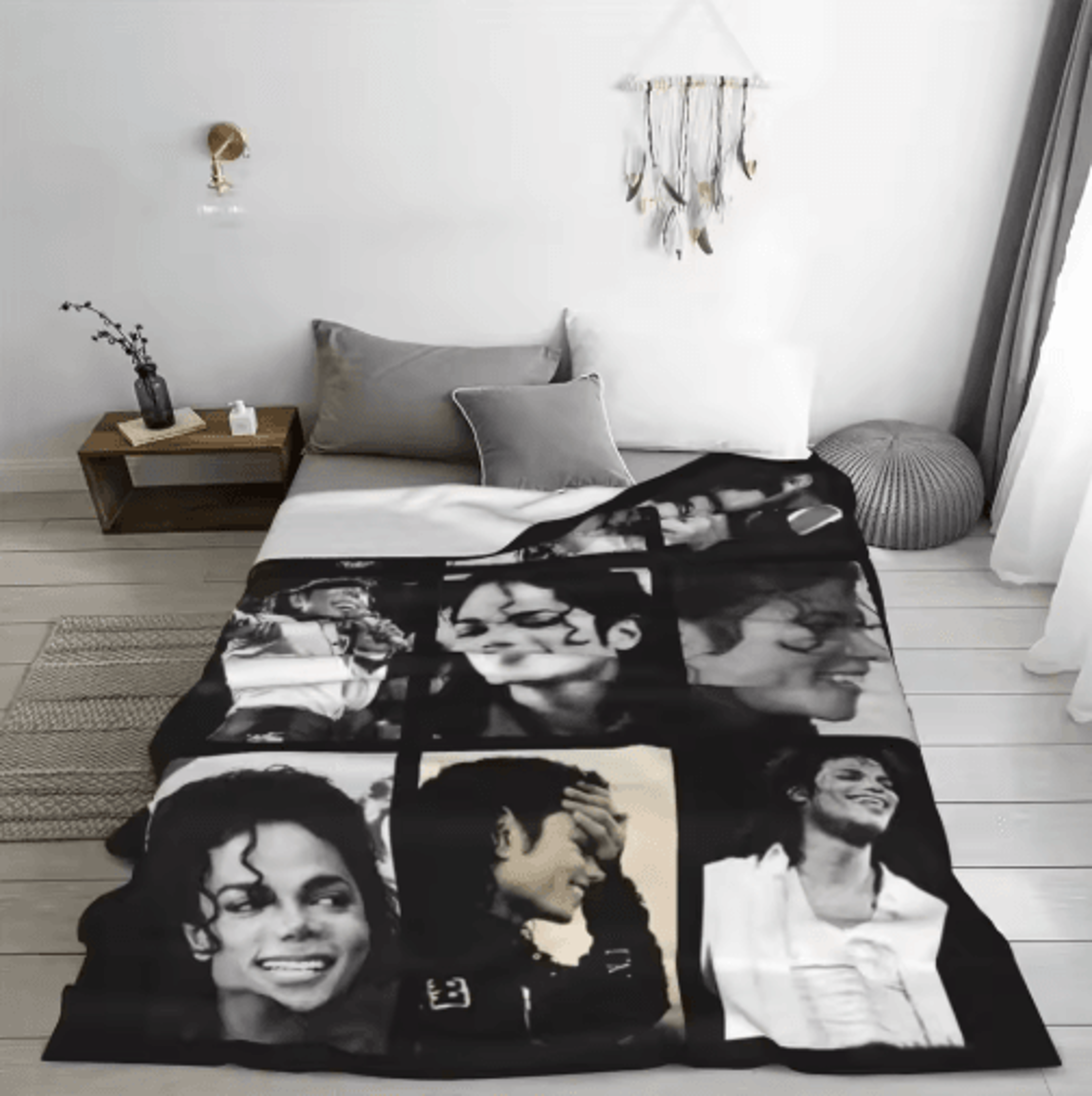 Michael Jackson Photo Flannel Blanket  Soft Pop Music Fan Throw 3