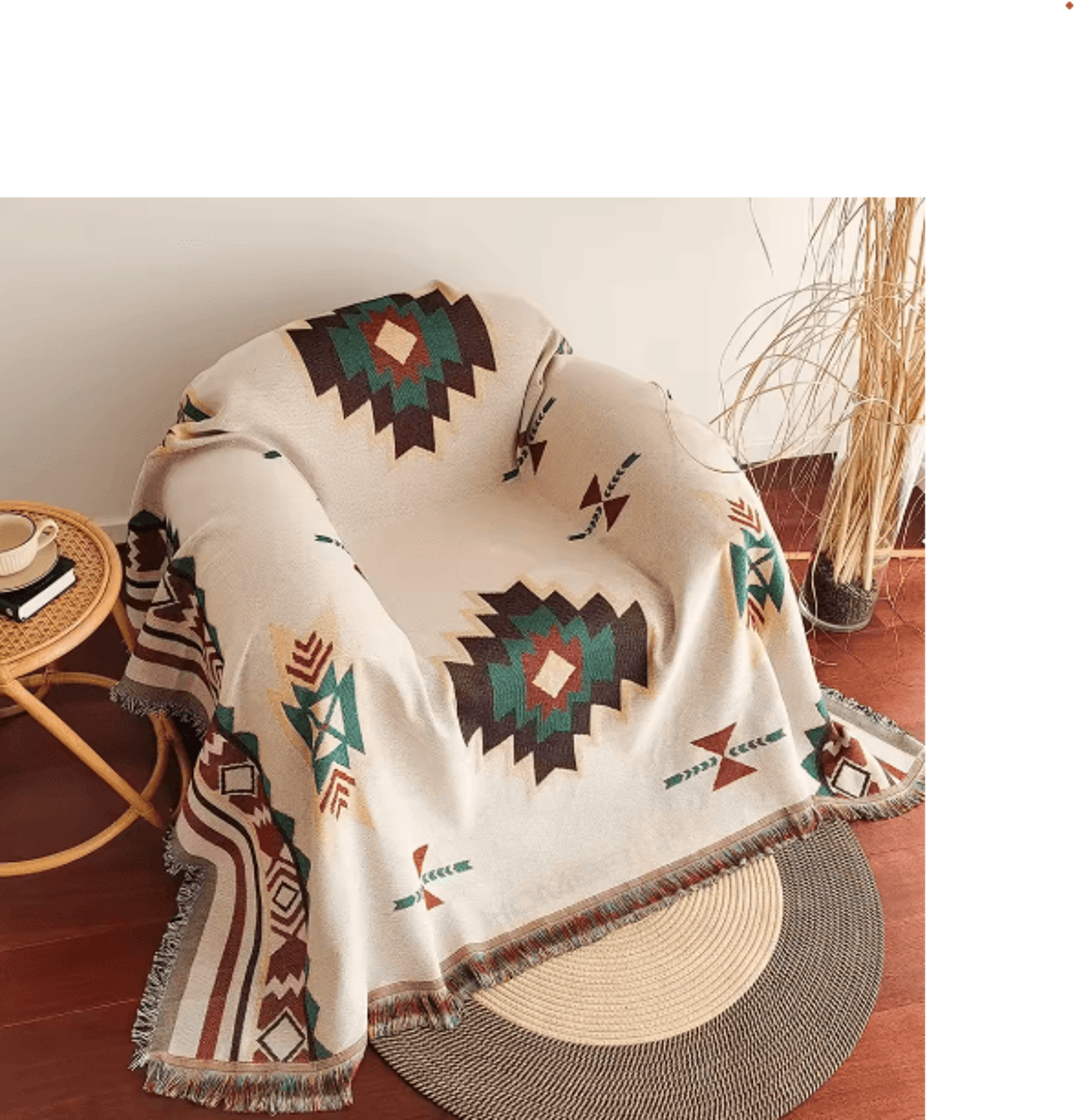 Oversized Aztec Woven Throw Blanket  Boho Southwestern Geometric Tapestry 1