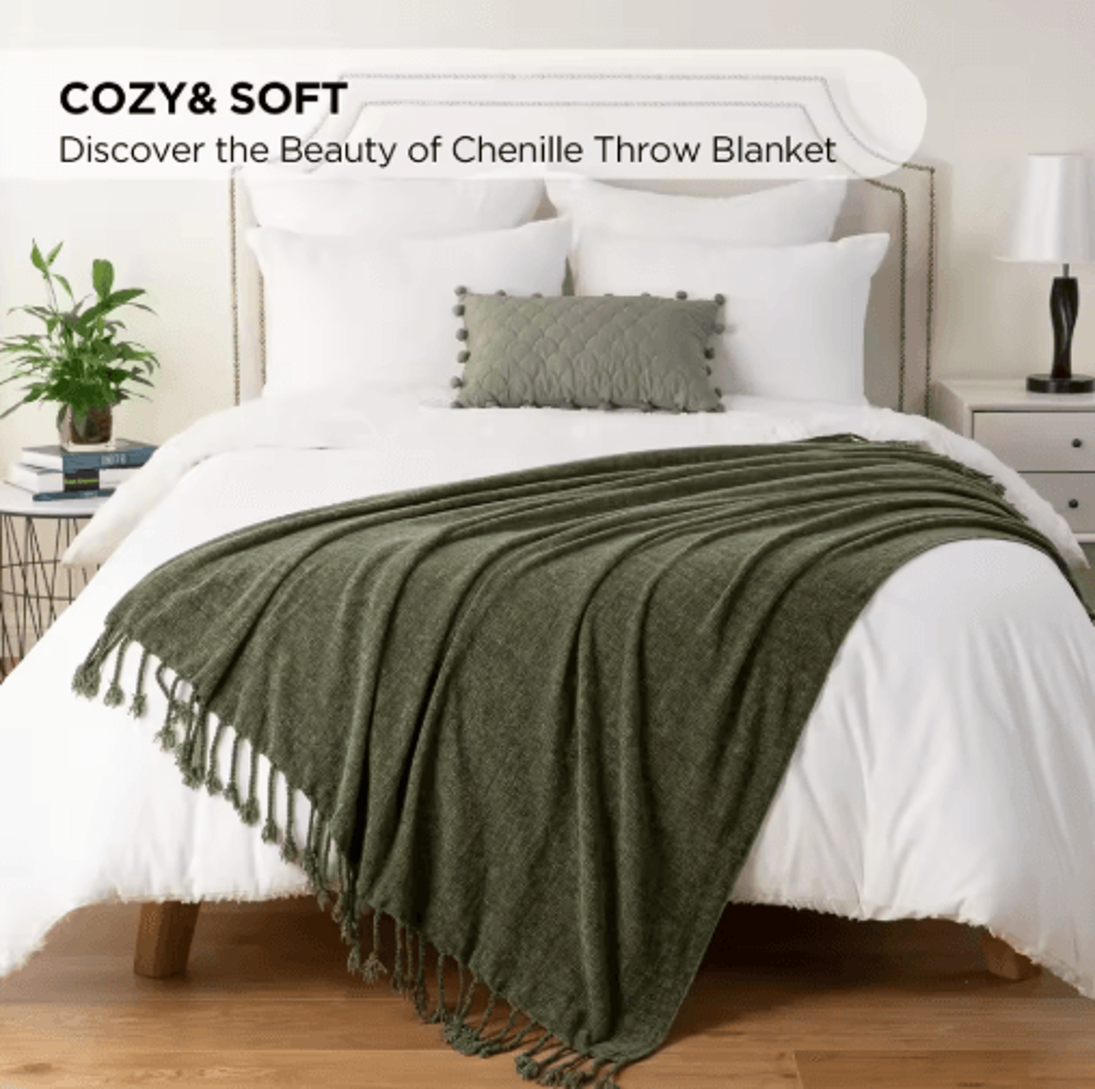 Battilo Chenille Throw Blanket  Soft Lightweight Knit Sofa Throw With Fringe 15