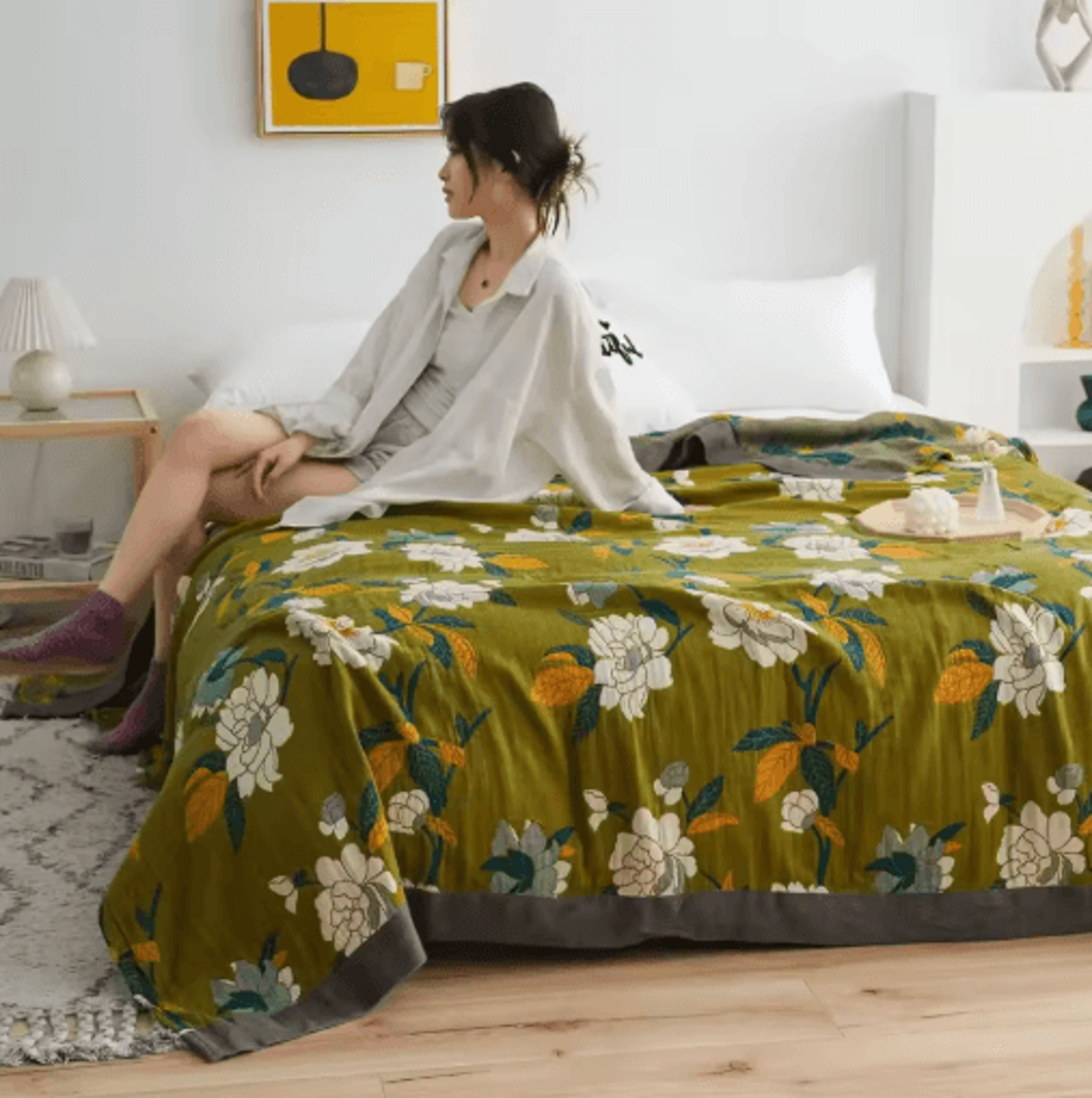 Nordic Cotton Gauze Throw Blanket  Boho Summer Sofa  Bed Cover 2