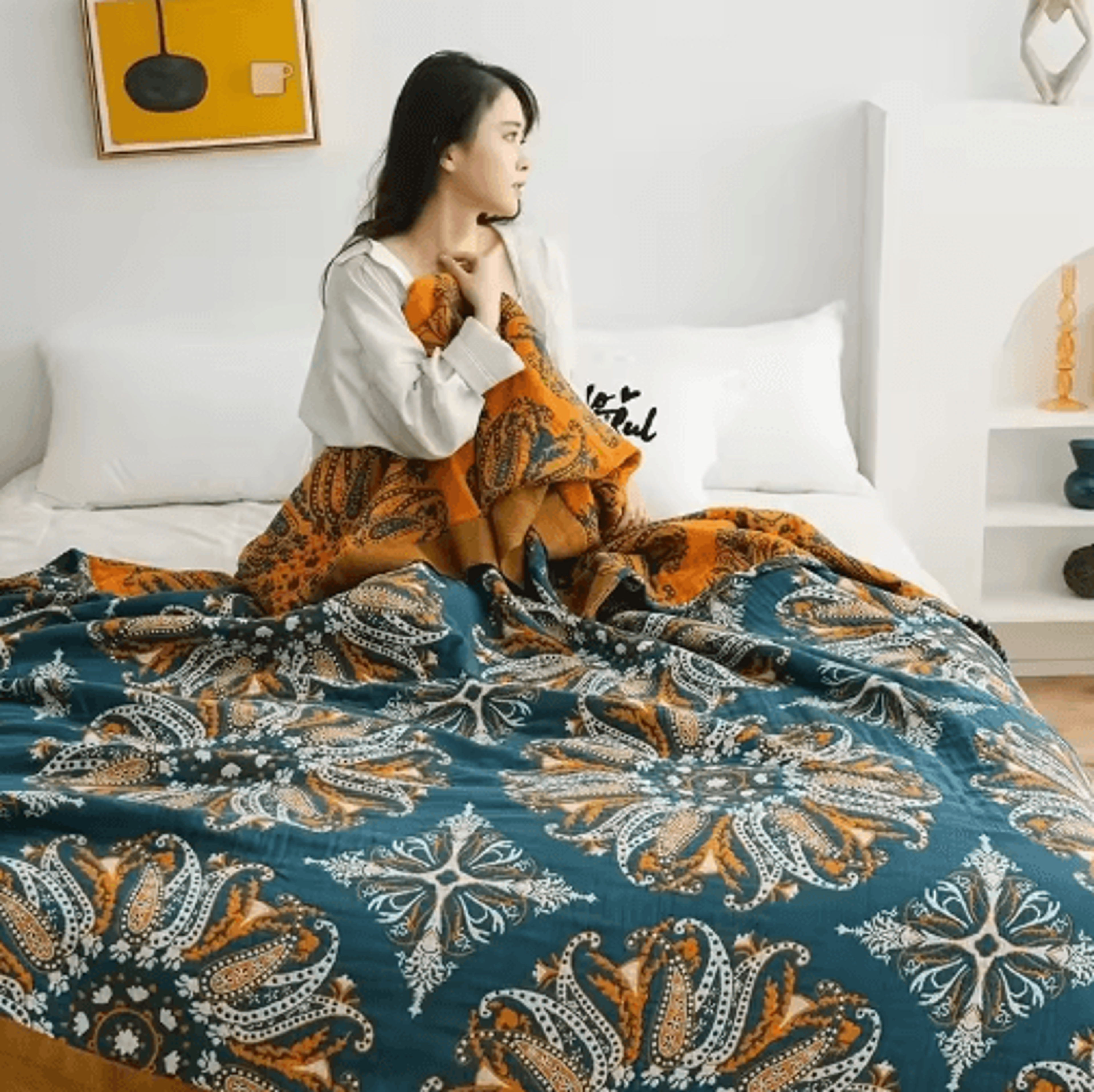 Nordic Cotton Gauze Throw Blanket  Boho Summer Sofa  Bed Cover 24
