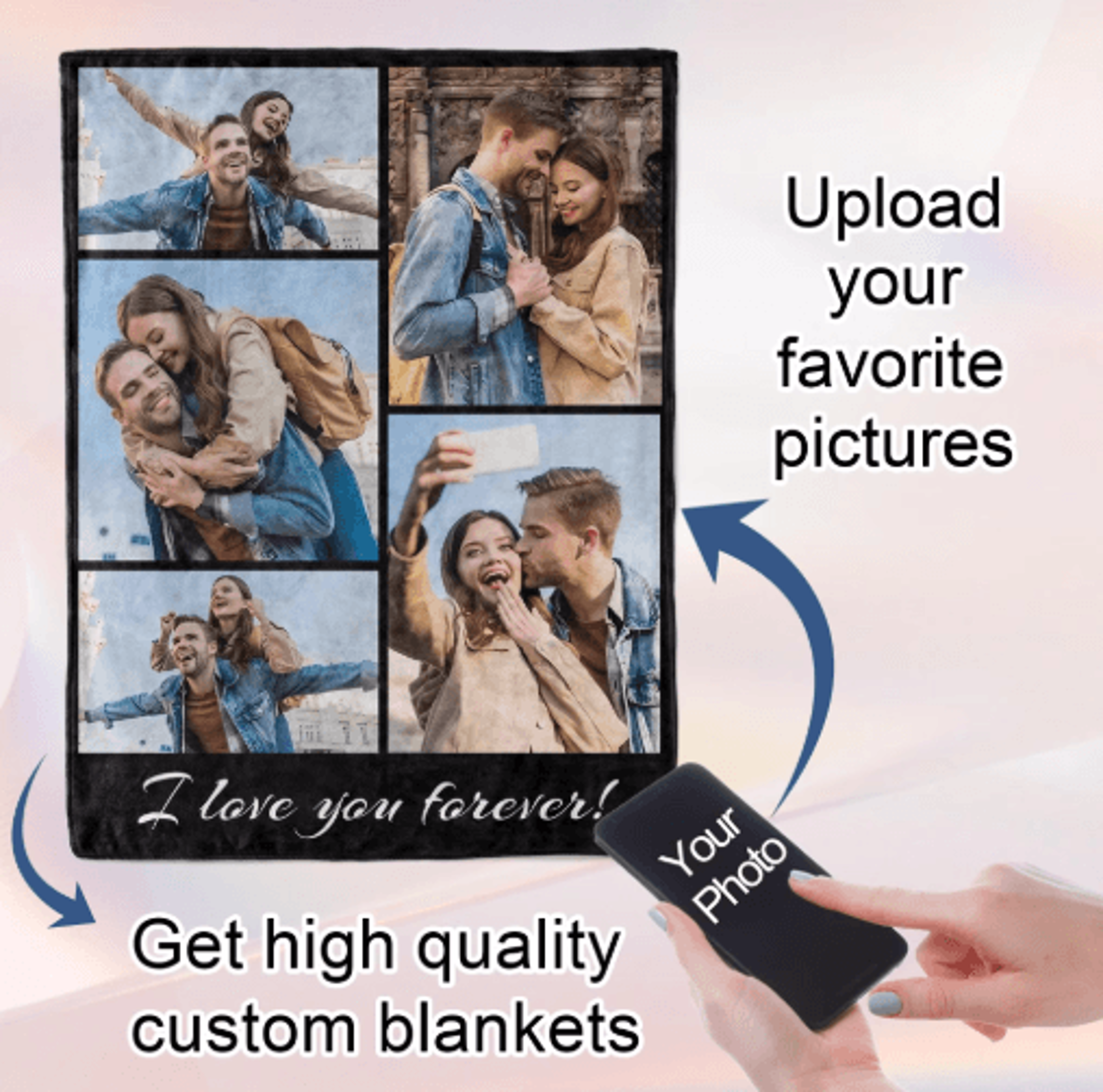 Personalized Family Photo Blanket  Custom Warm Throw For Special Occasions 6