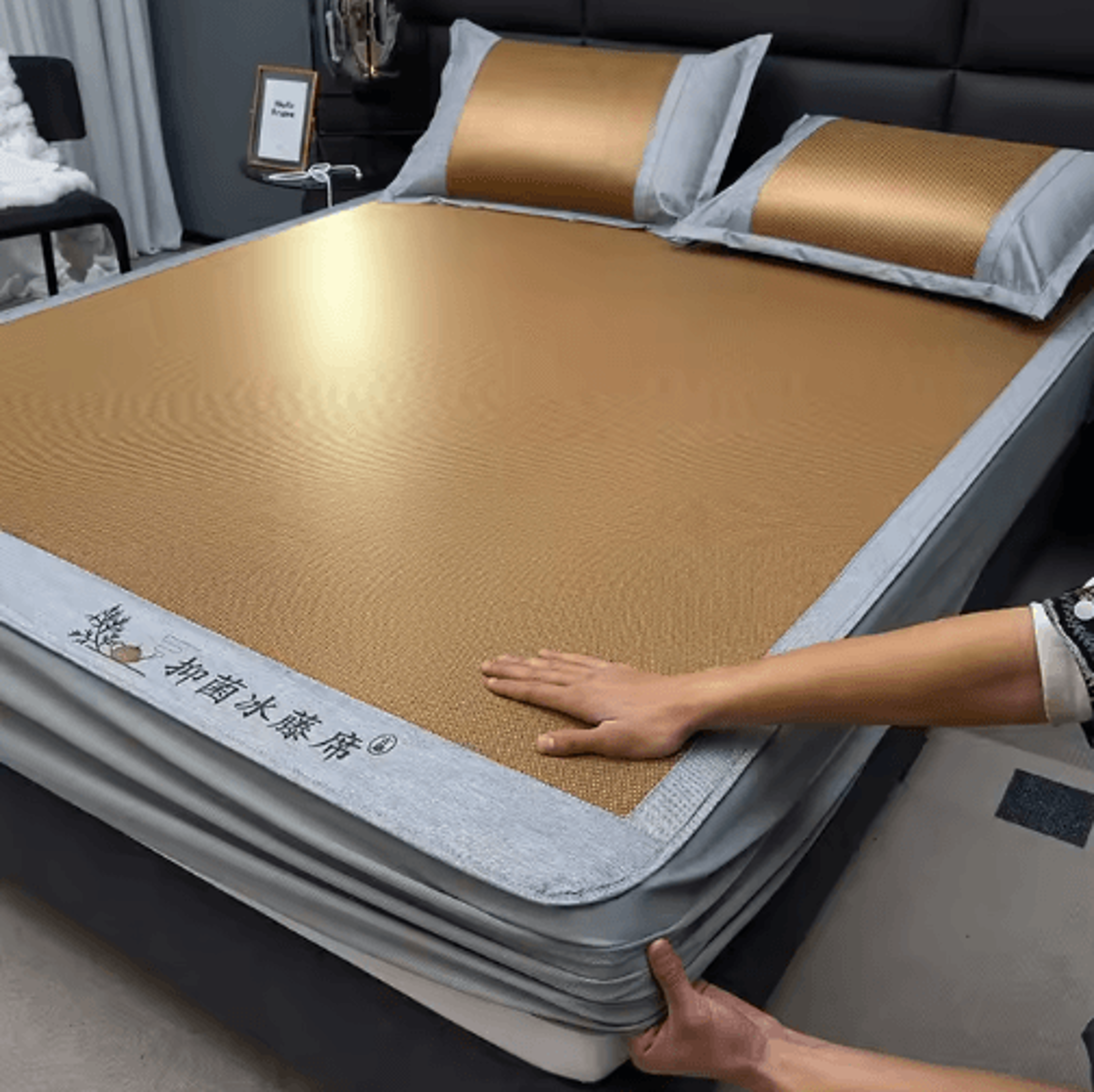 Summer Ice Rattan Fitted Sleeping Mat  Soft Thickened Washable Cooling Bed Cover 5