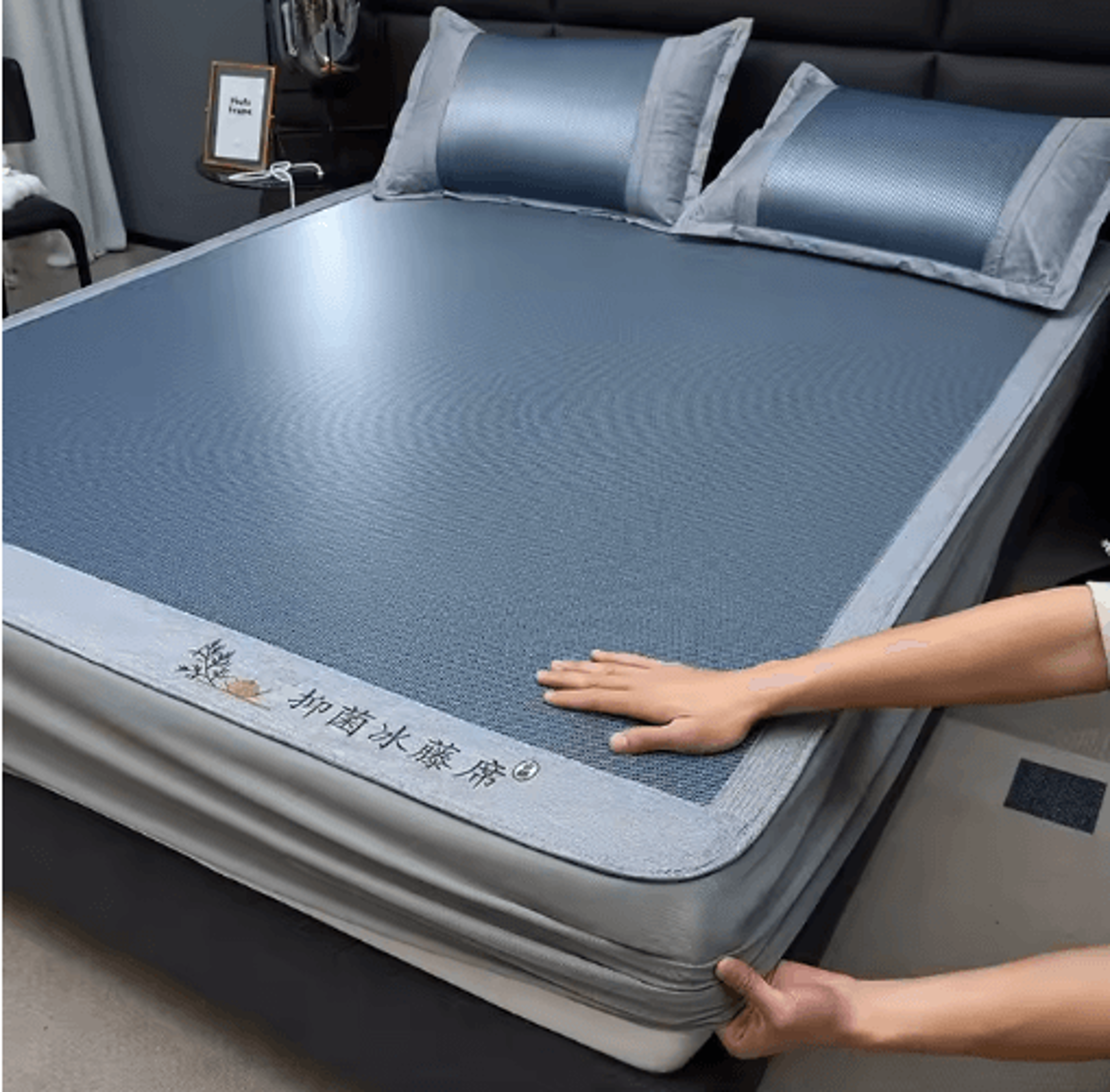 Summer Ice Rattan Fitted Sleeping Mat  Soft Thickened Washable Cooling Bed Cover 4