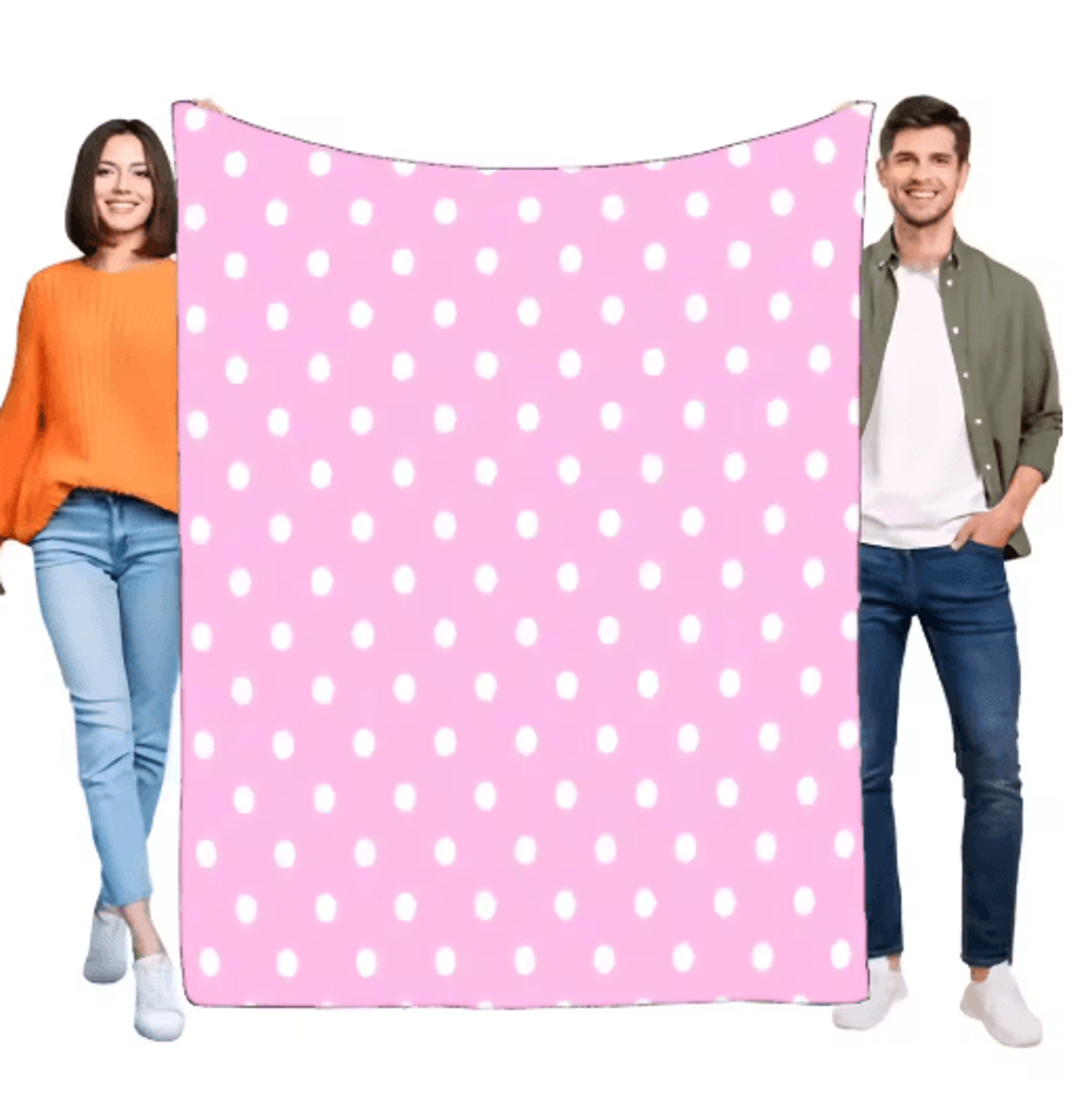 Pink Polka Dot Throw Blanket  Soft Lightweight Sofa  Bed Cover 1