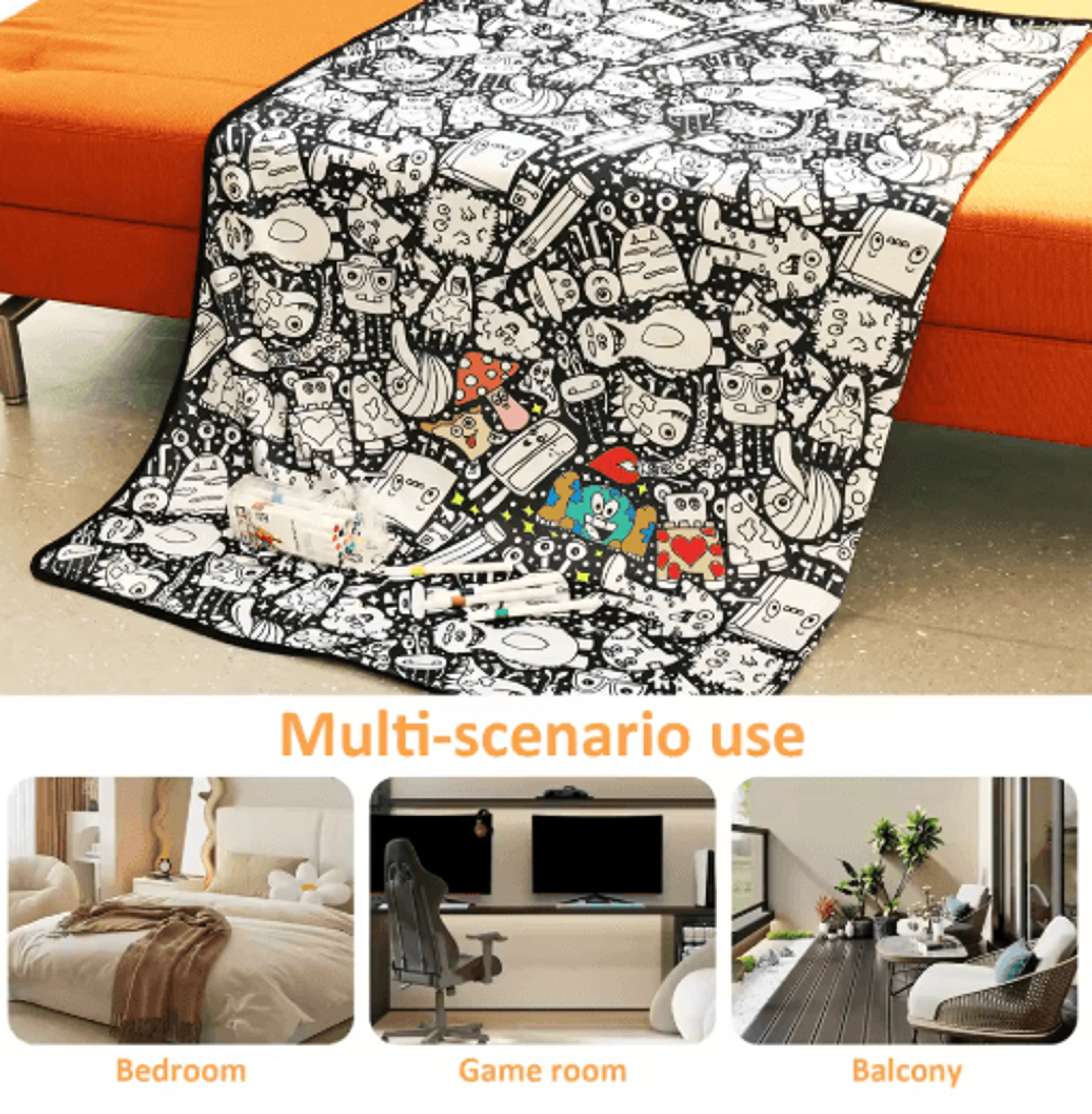 DIY Coloring Blanket With 24 Markers  Creative Personalized Art Throw 5