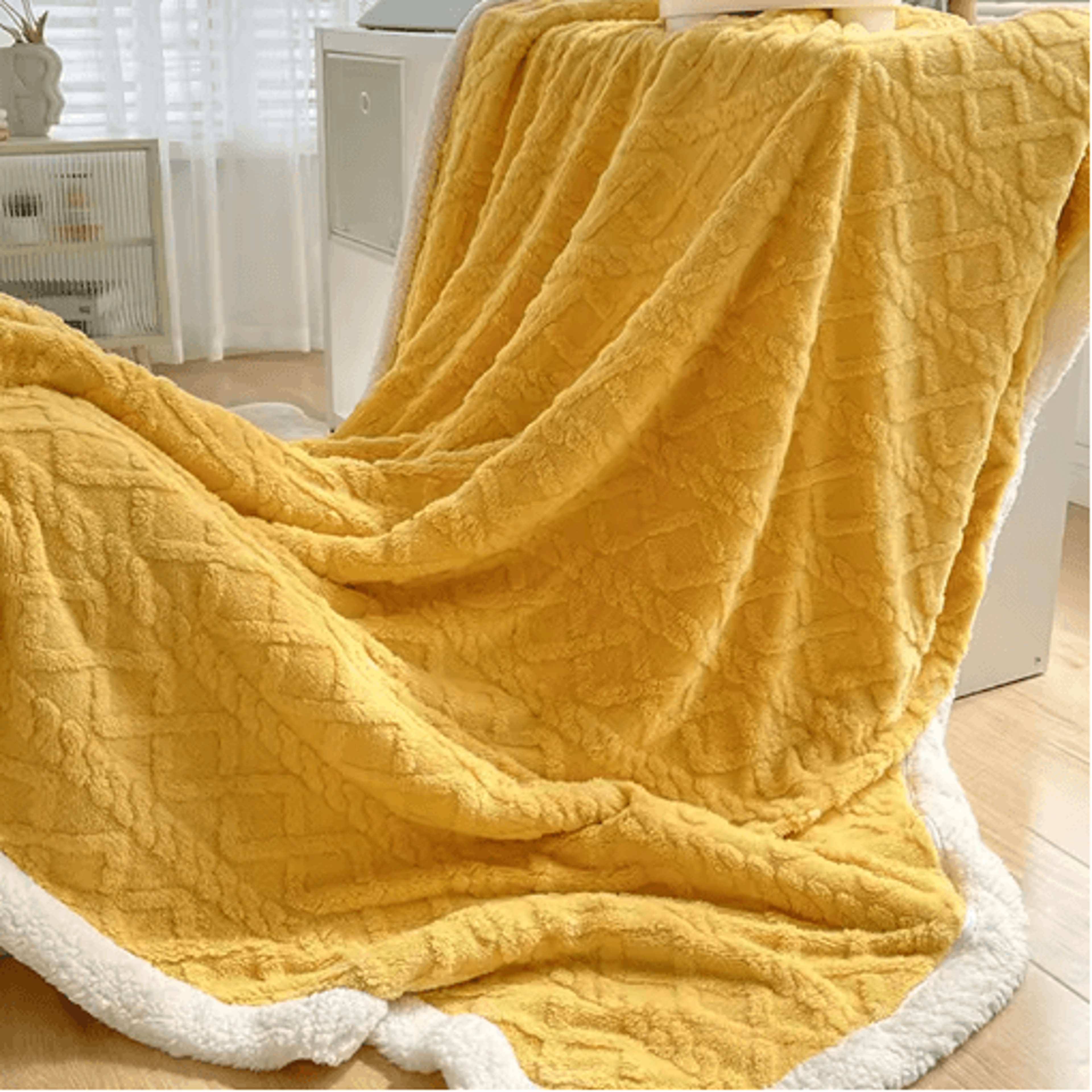Lamb Wool DoubleSided Winter Blanket  Thick Microfiber Flannel Comforter 13
