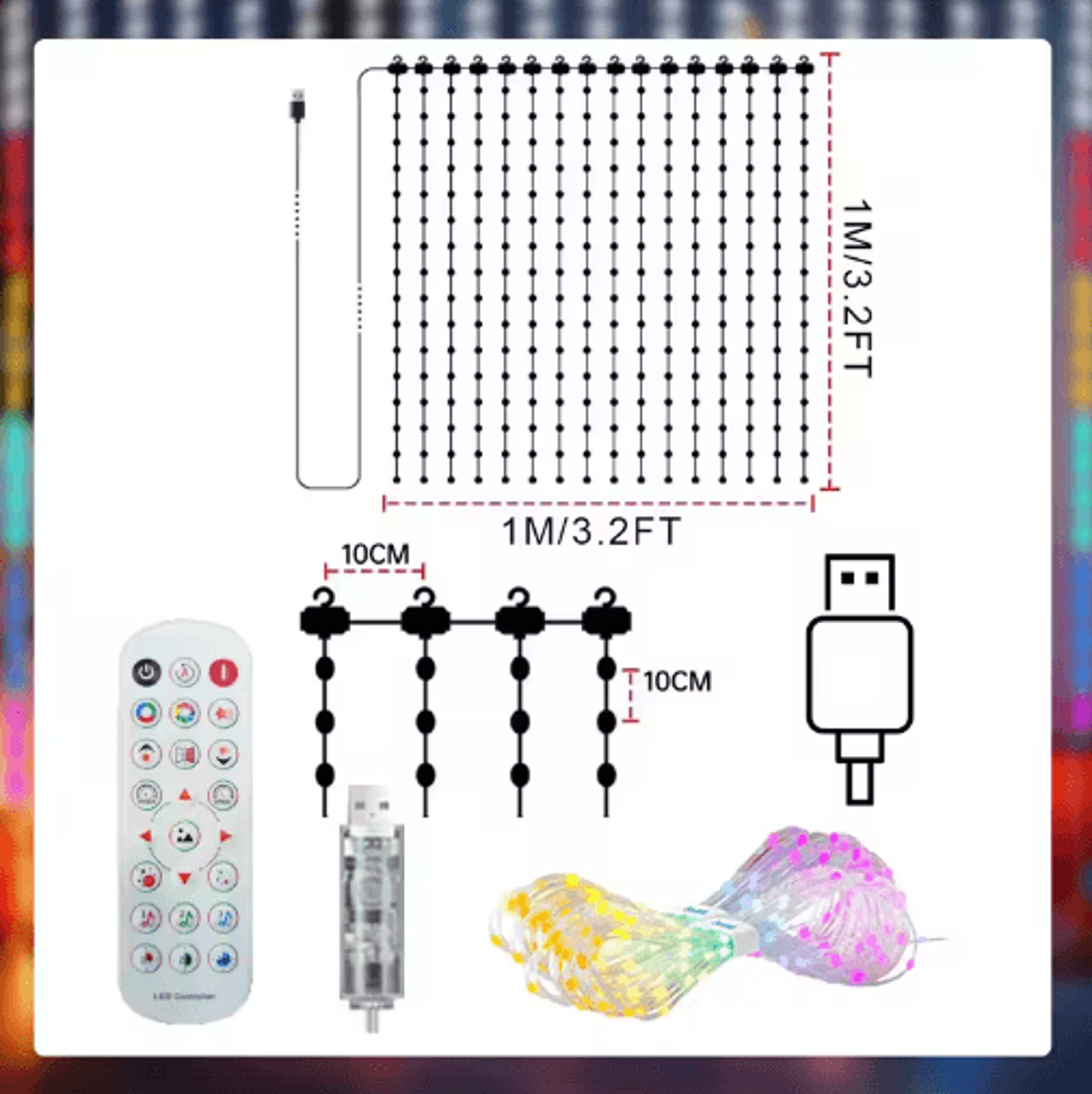 Smart LED Curtain Lights  AppControlled Music Sync DIY Fairy Lights 3