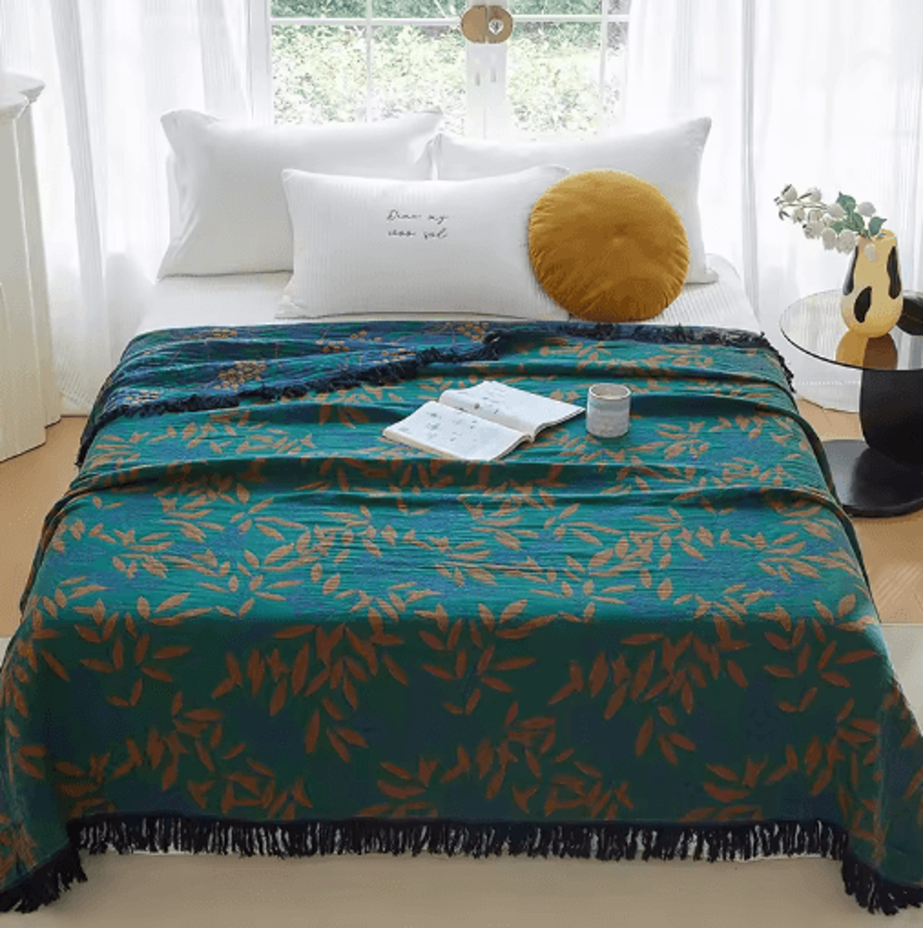 Japanese Cotton Throw Blanket  DoubleSided FourSeason Sofa  Bed Cover 7