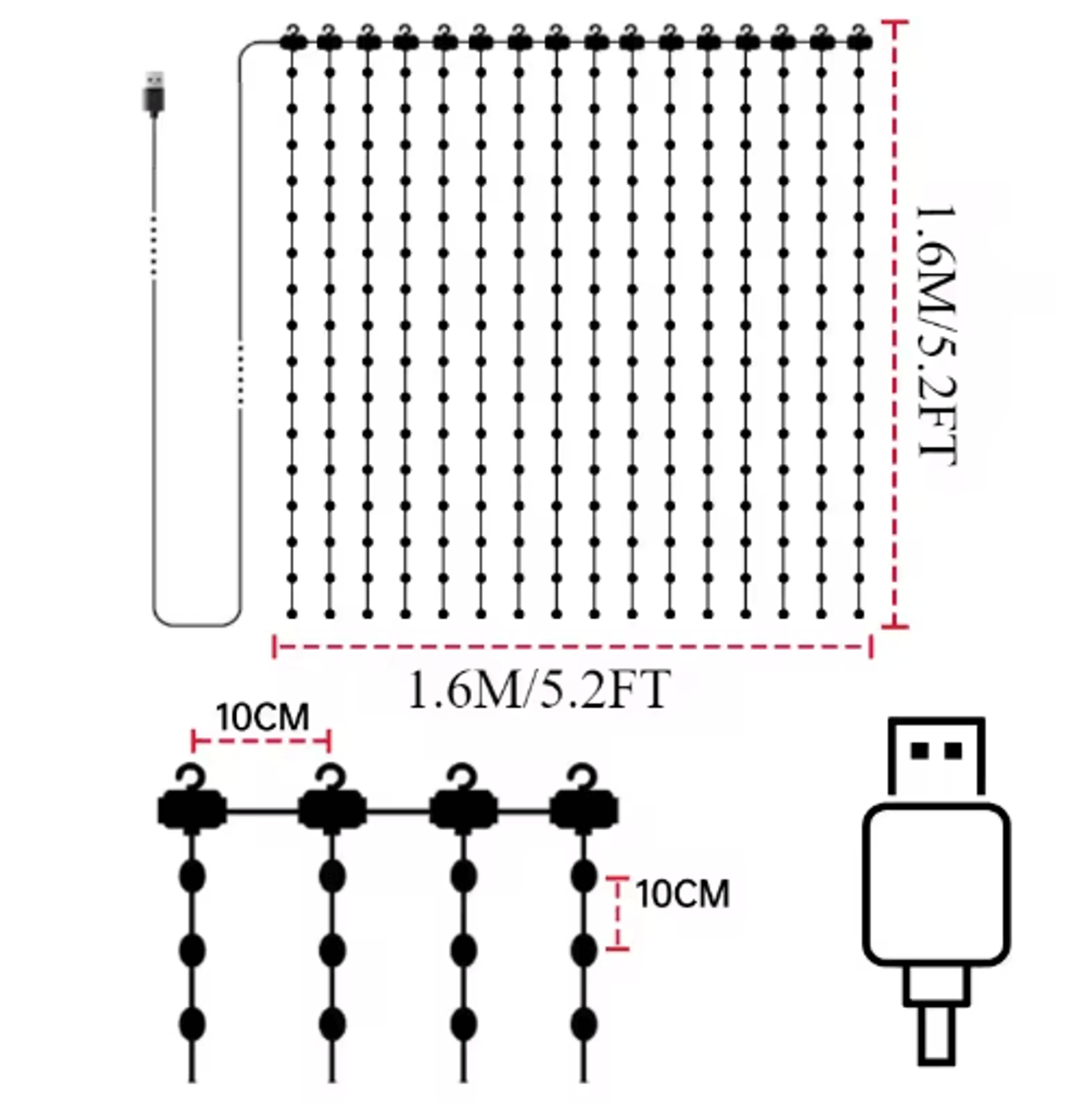 Smart RGB Curtain Lights  App  Remote Music Sync DIY String Lights 5