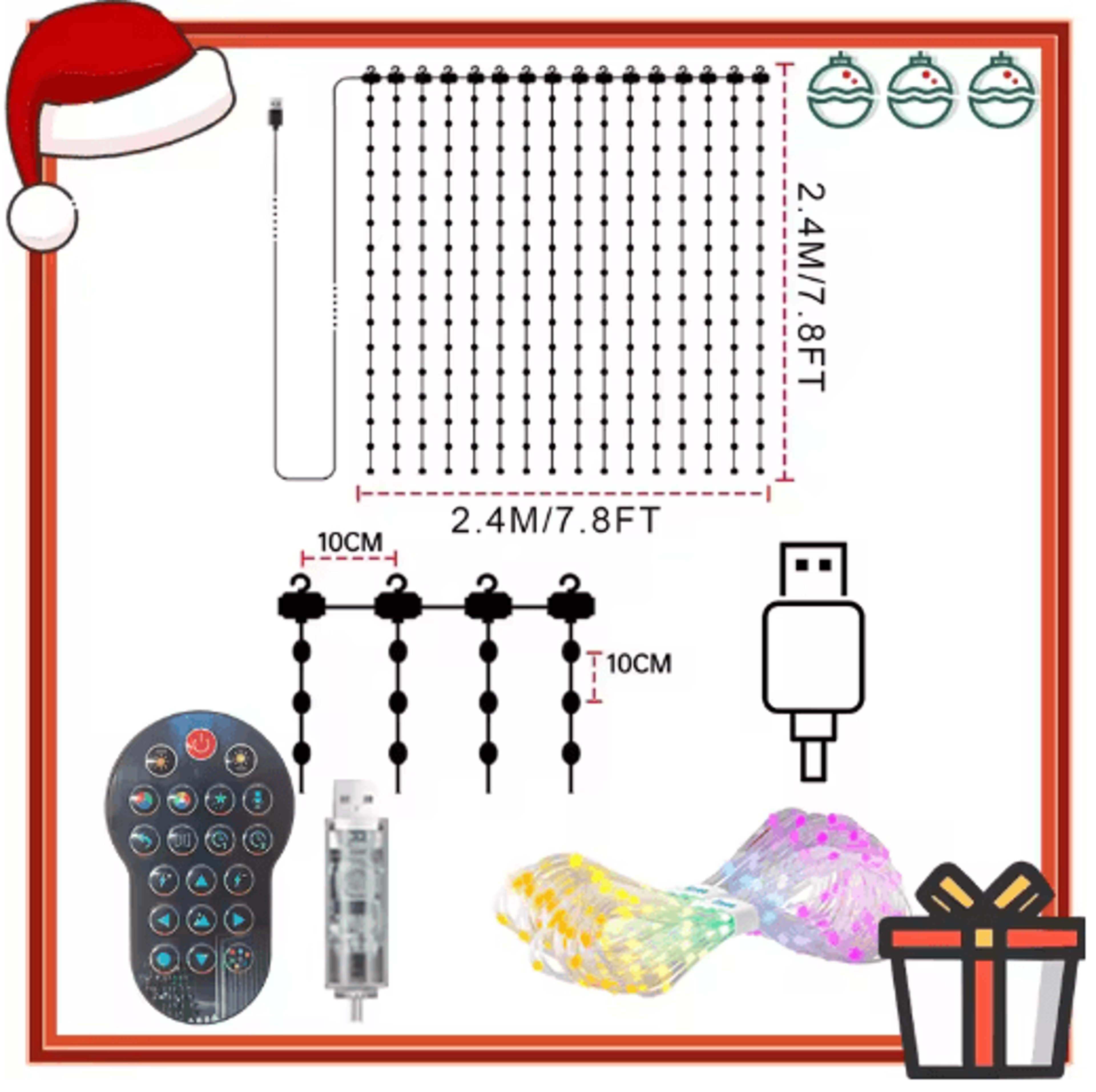 256400 LED Smart Curtain Lights  AppControlled DIY Pattern  Text Display 1