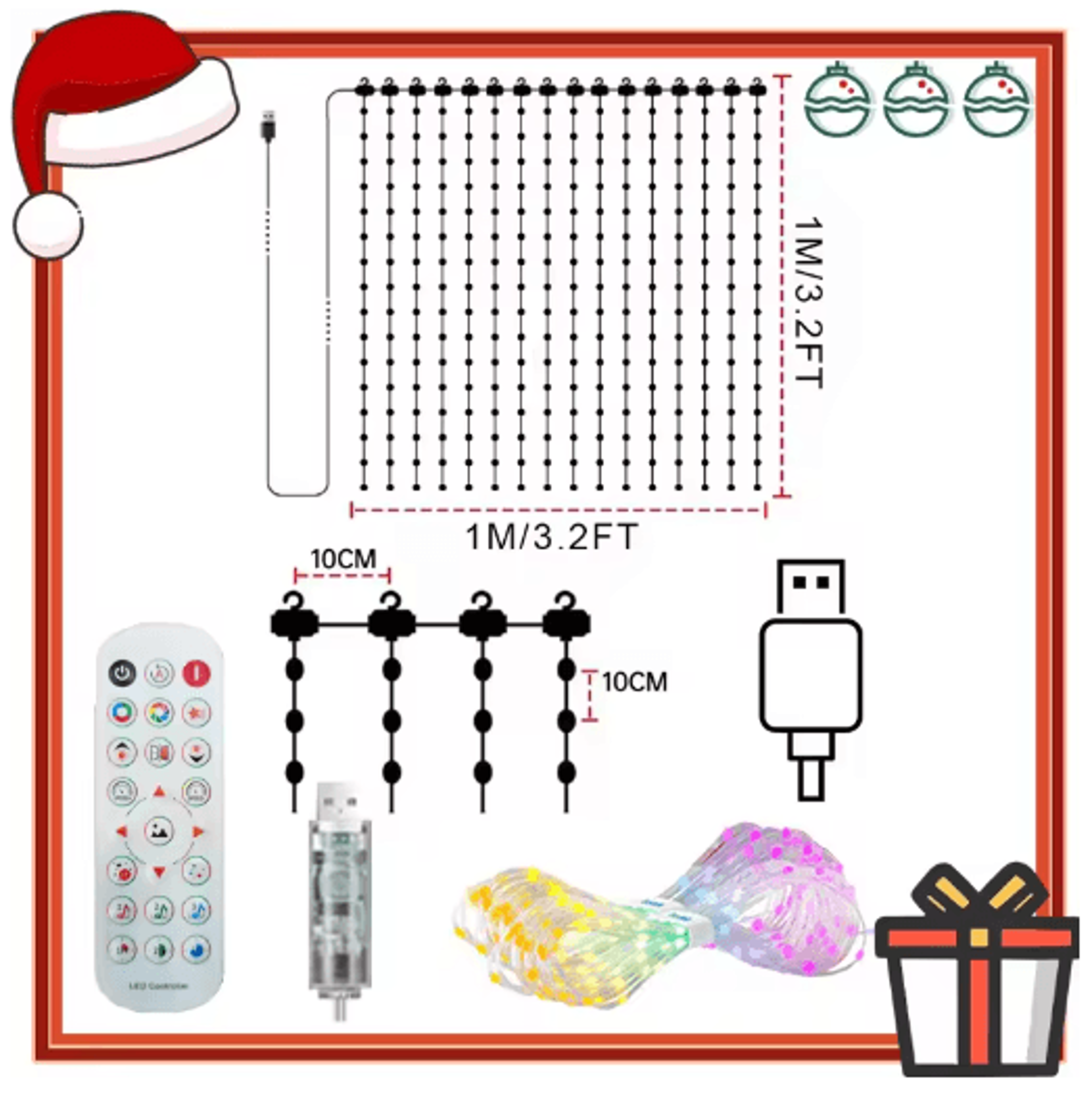 Smart LED Curtain Lights  DIY Color Changing Music Sync Fairy Lights 1