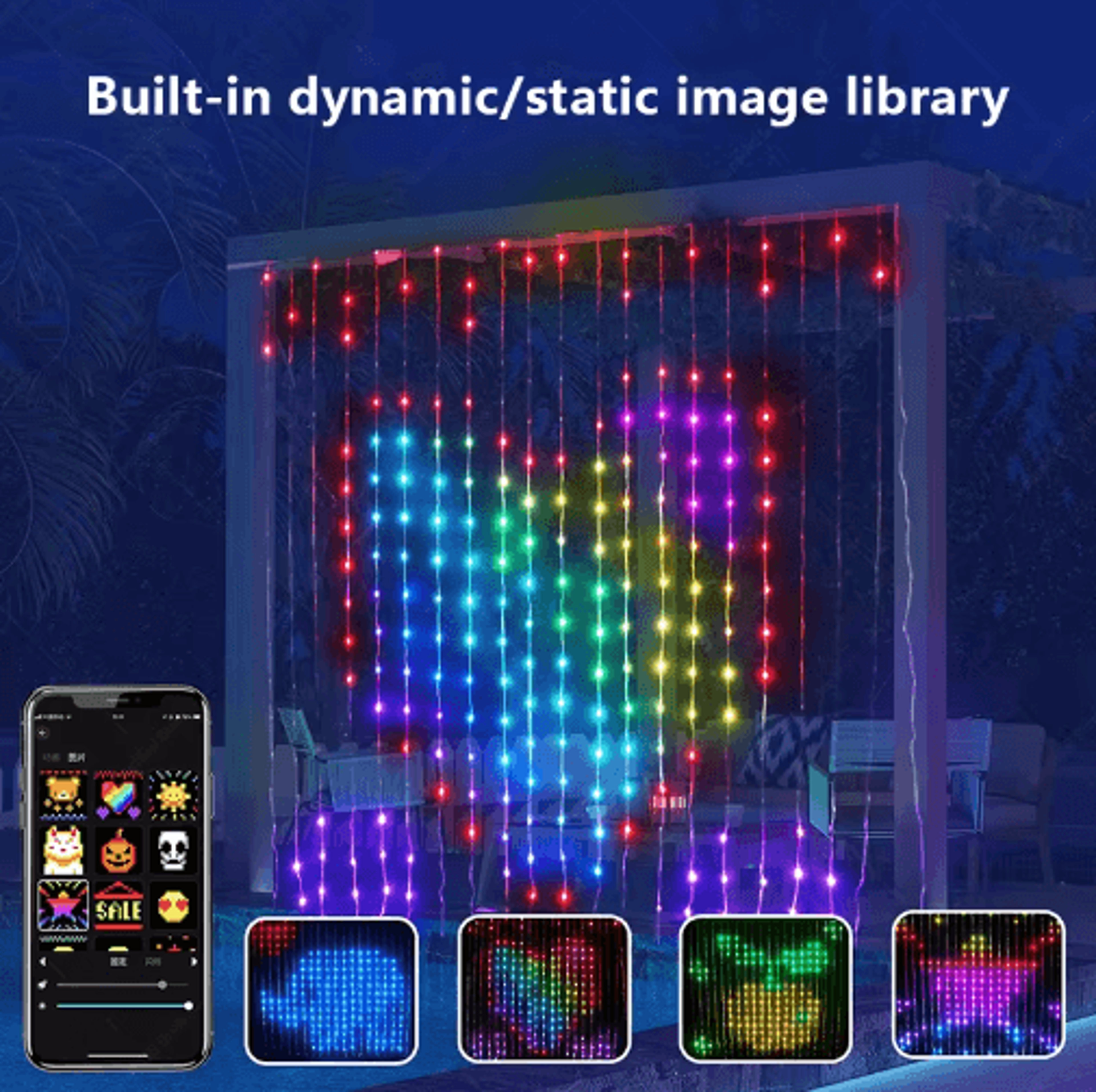 400 LED Smart Curtain Lights  App  Remote Music Sync Fairy Lights 1