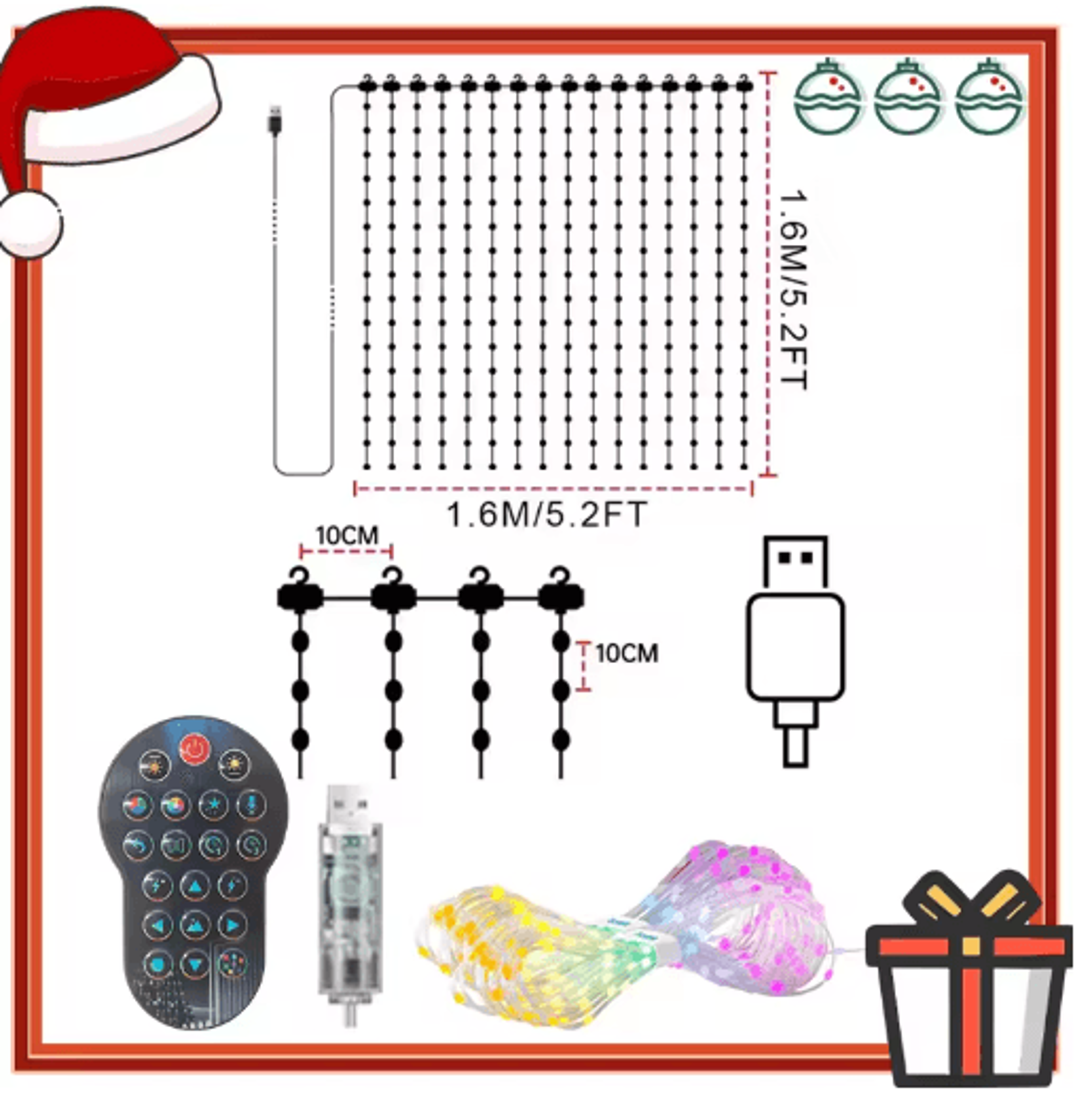 Smart DIY Curtain Lights  Color Changing Music Sync Fairy String Lights 5