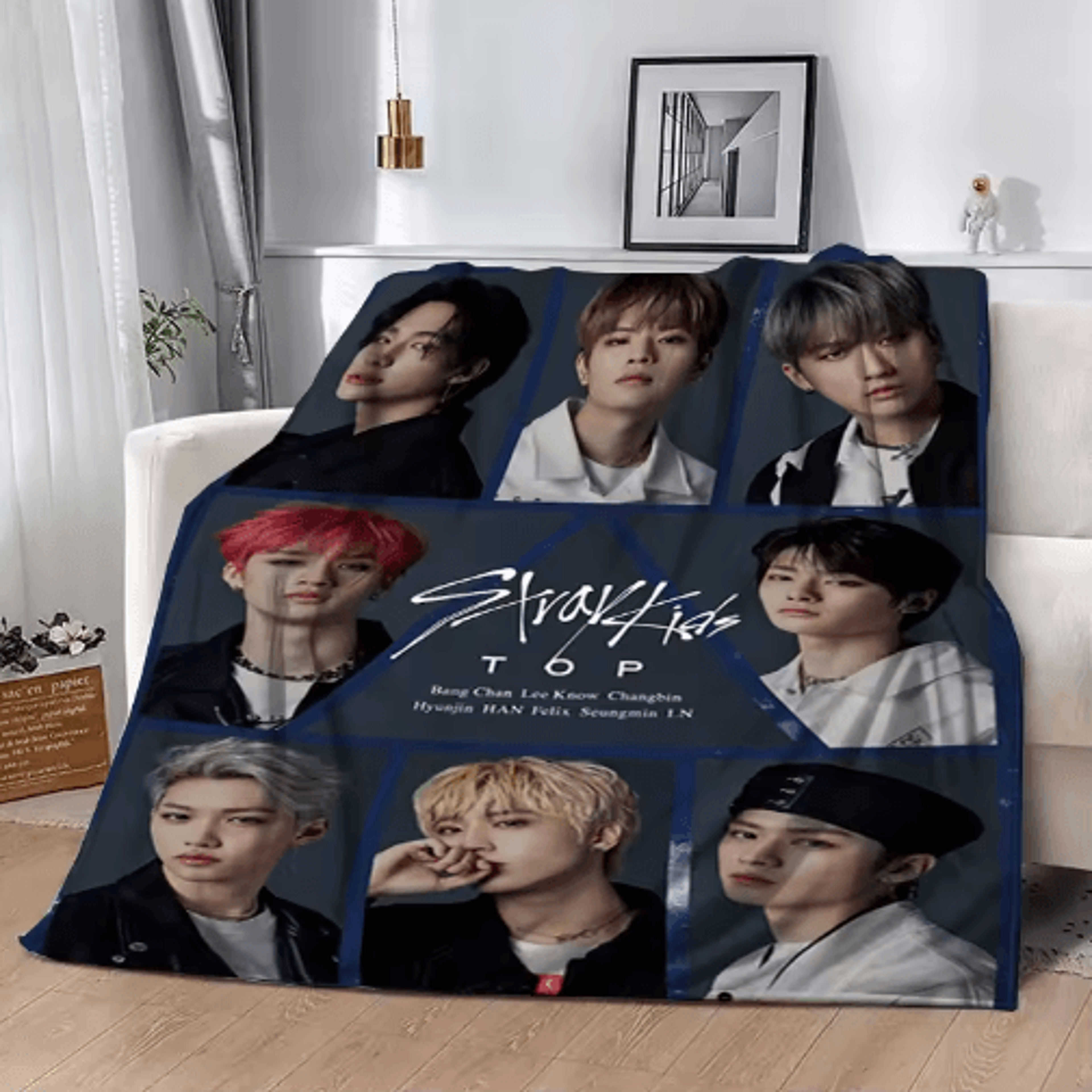 Stray KidsInspired 3D Flannel Throw Blanket  Cozy KPOP Bed  Sofa Cover 17