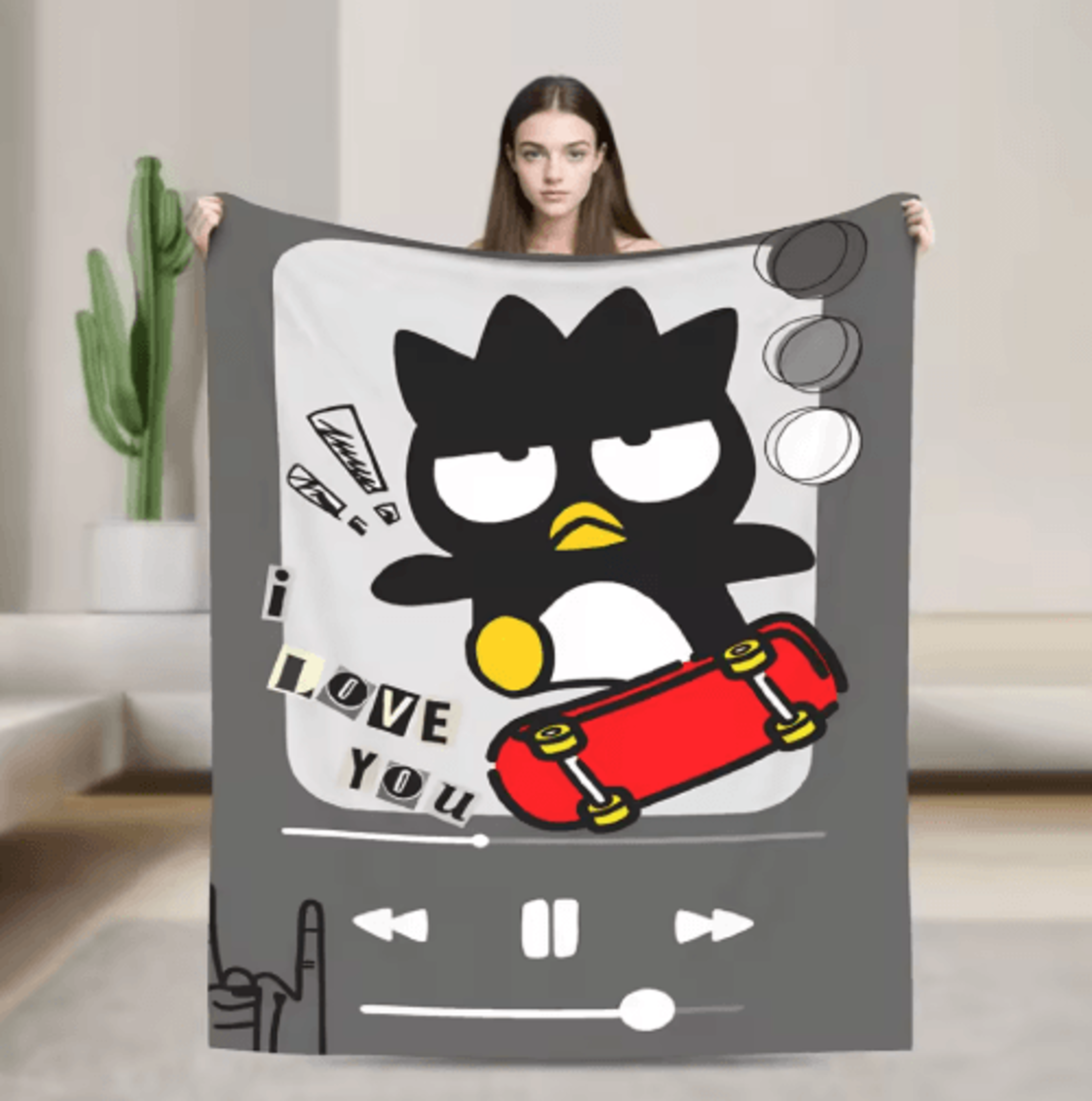 Badtz MaruInspired Soft Throw Blanket  Cute Couch  Bed Cover 7