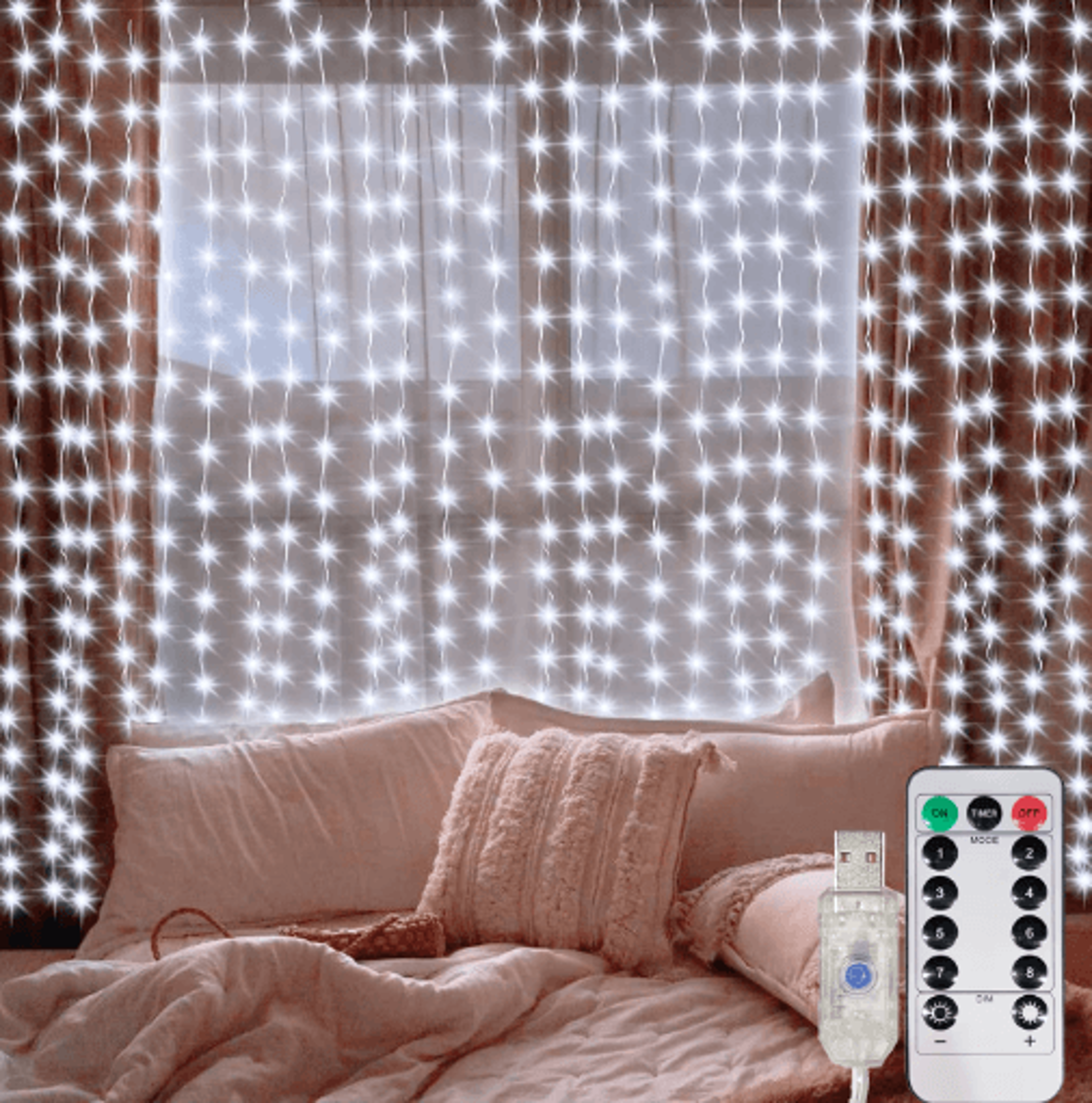 USB LED Curtain String Lights  Remote Control Fairy Garland For Home  Events 0