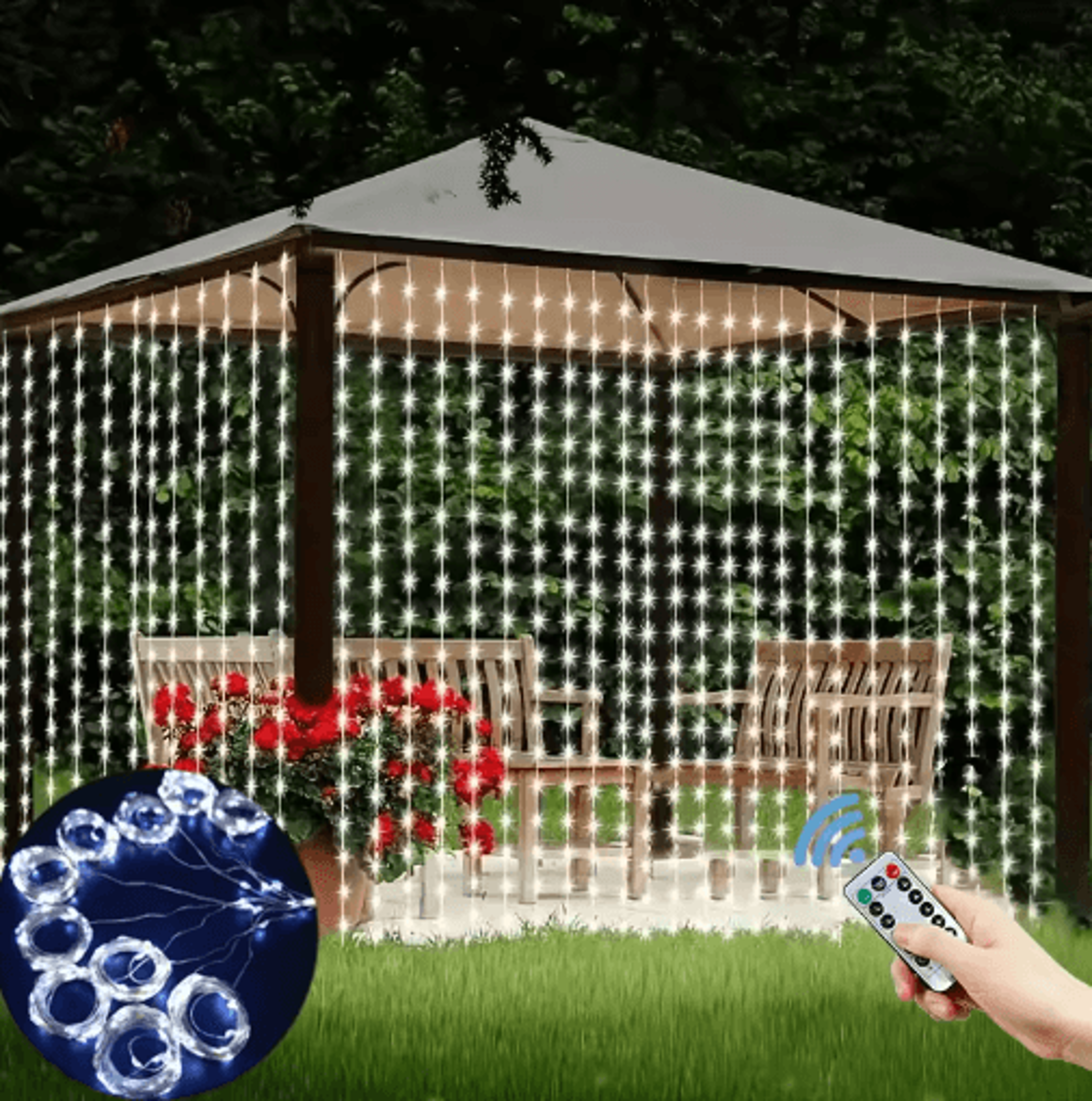 USB LED Curtain String Lights  Festive Wall  Party Backdrop Lighting 1