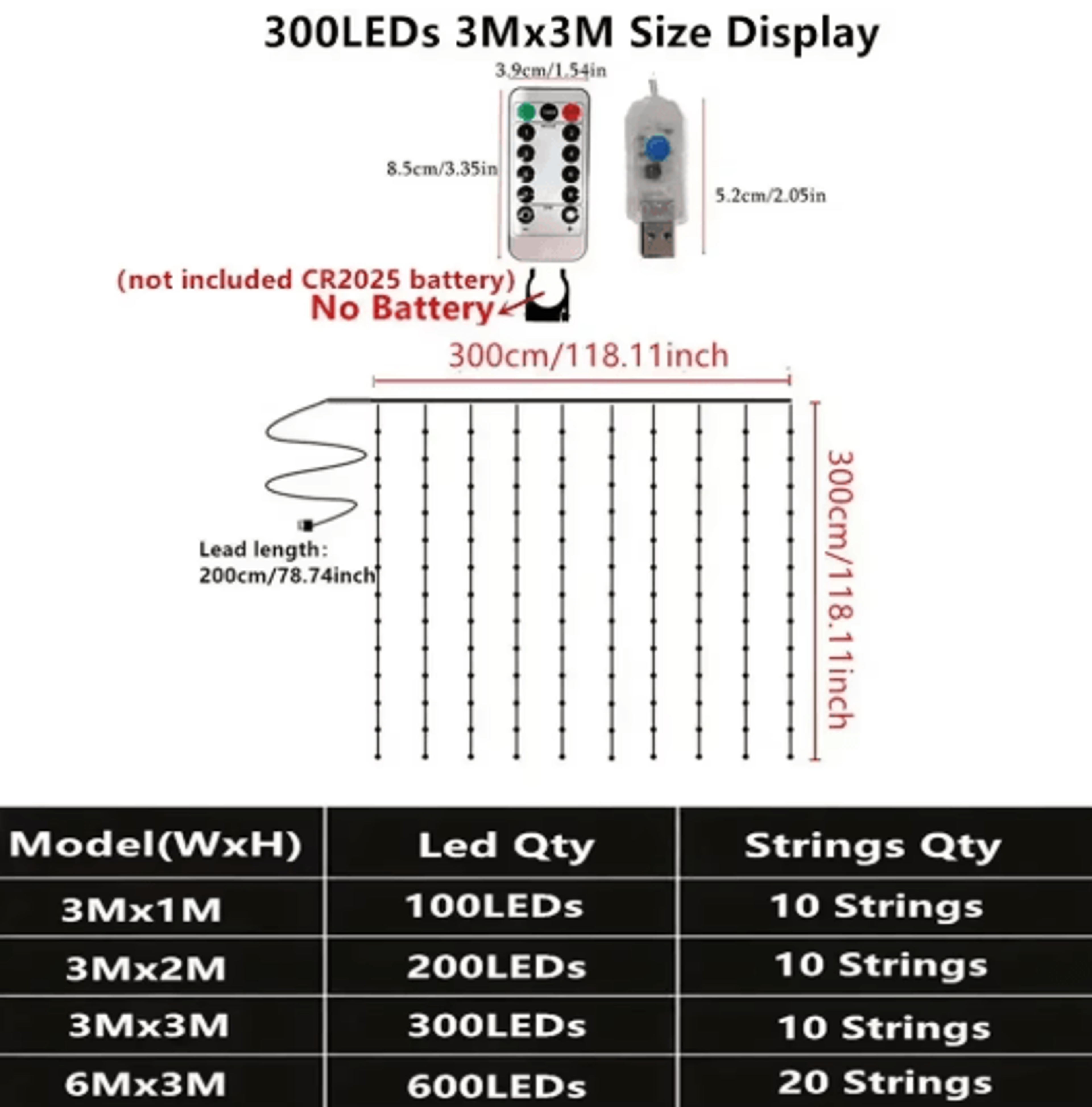 8Mode USB LED Fairy Lights  Wedding Garland  Outdoor Curtain String Lights 9