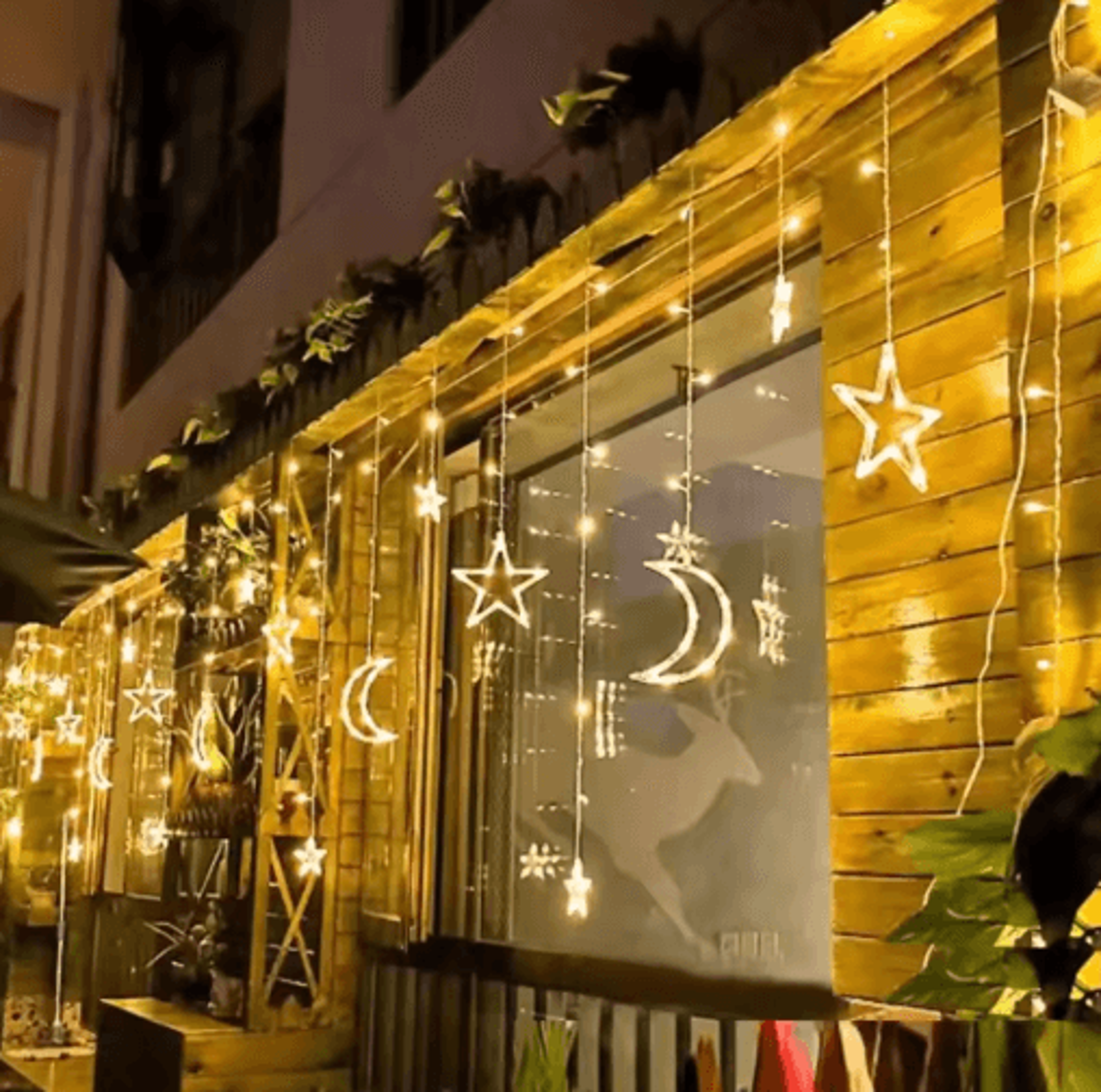 Moon  Star LED Curtain Lights  Celestial Christmas Garland  Fairy Lights 8