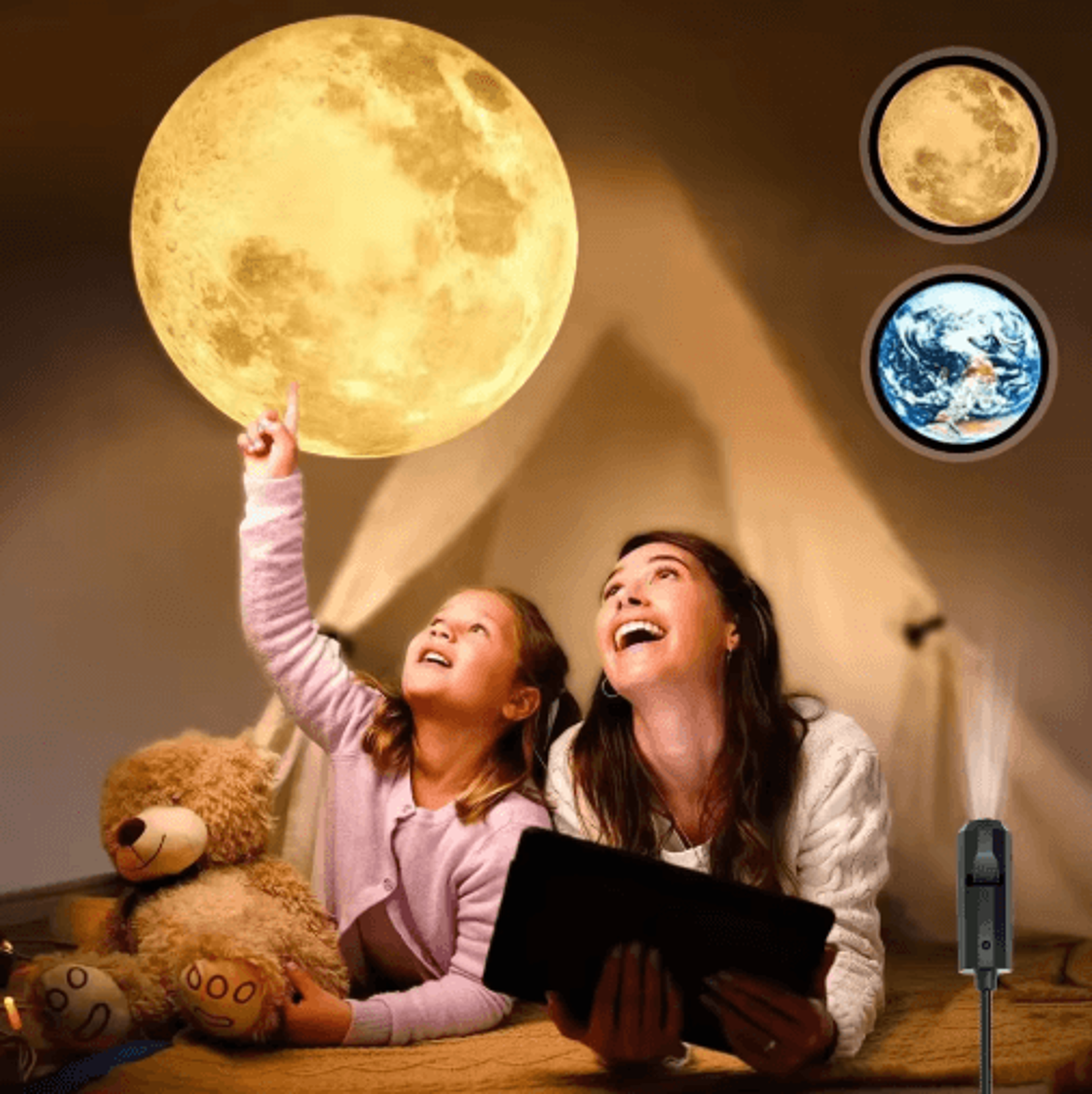 USB Moon  Earth Projection Light  Celestial Ceiling Atmosphere Lamp 2
