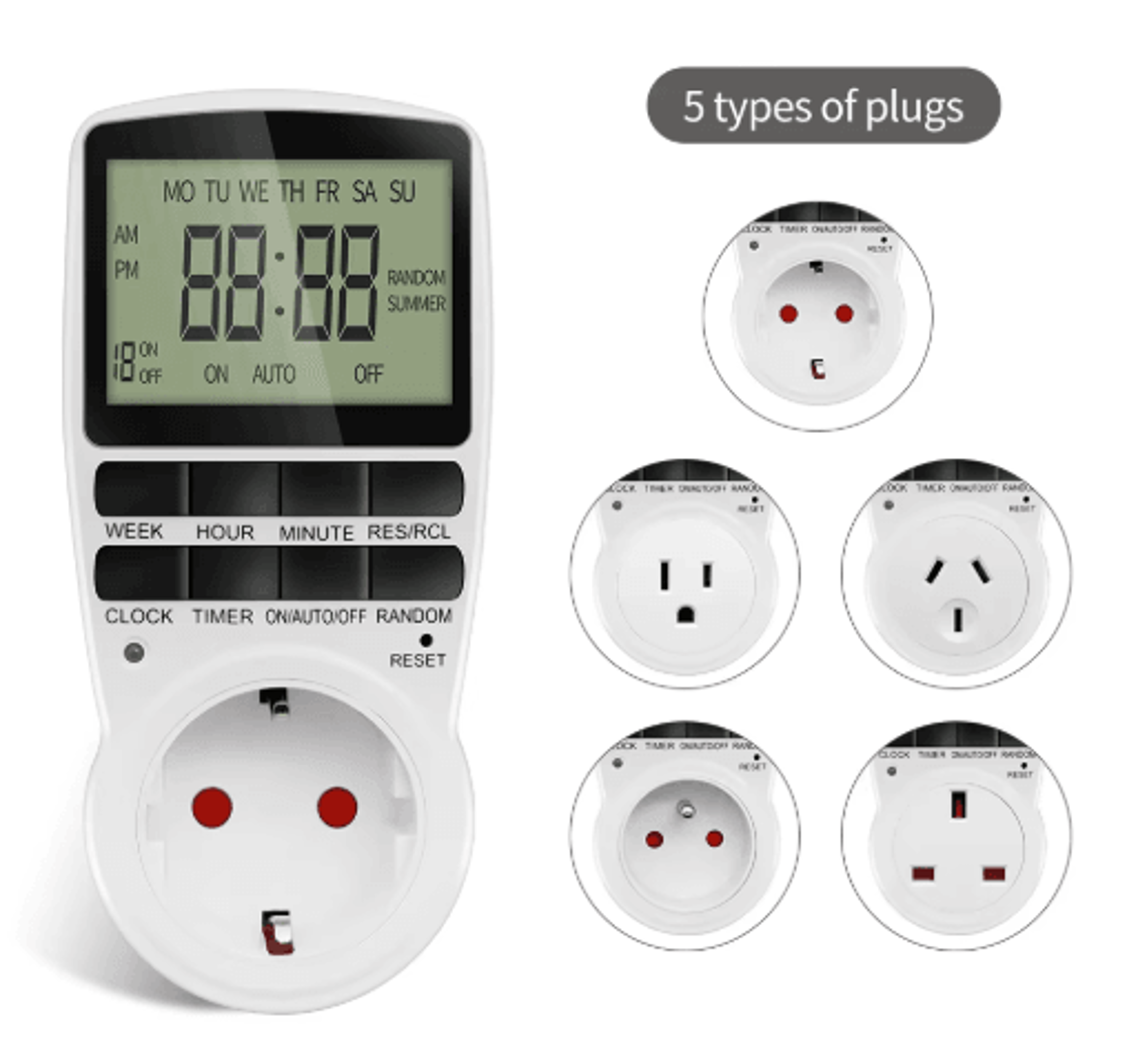 220V Digital Timer Socket  Programmable Electronic Outlet Switch 10