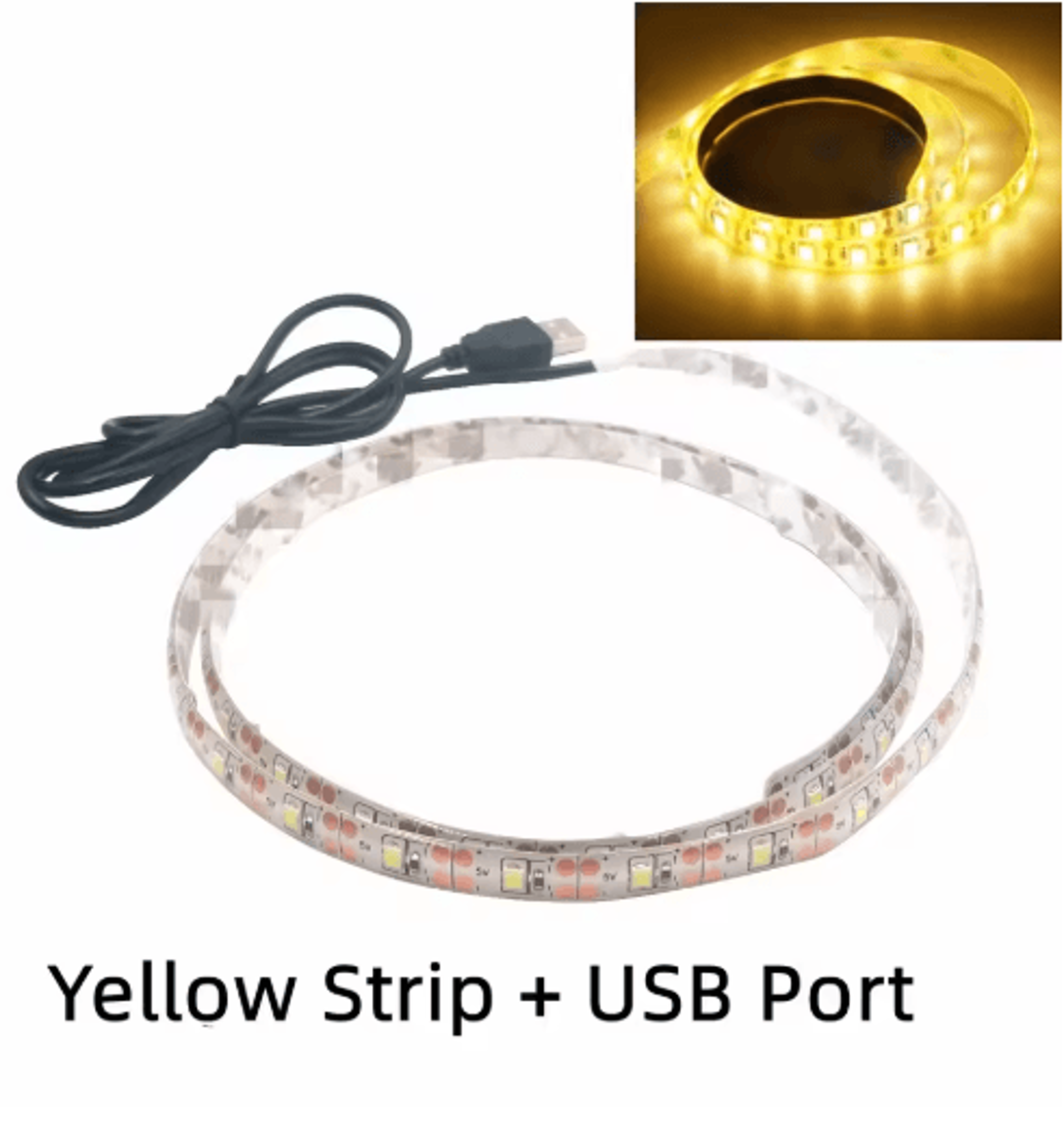 1M5M USB 2835 LED Strip Lights 5V TV Backlight  Home Accent Tape 4