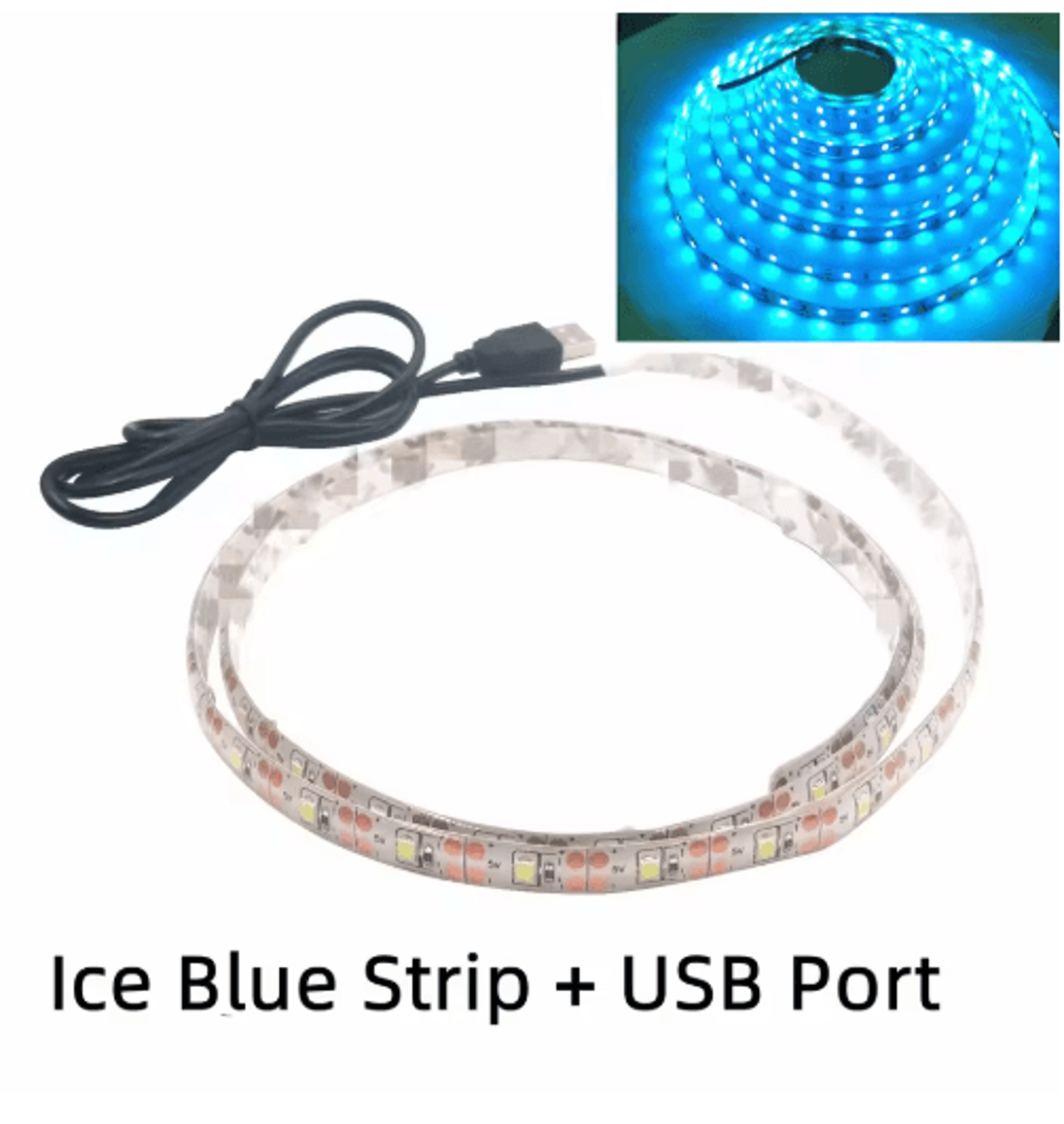 1M5M USB 2835 LED Strip Lights 5V TV Backlight  Home Accent Tape 7