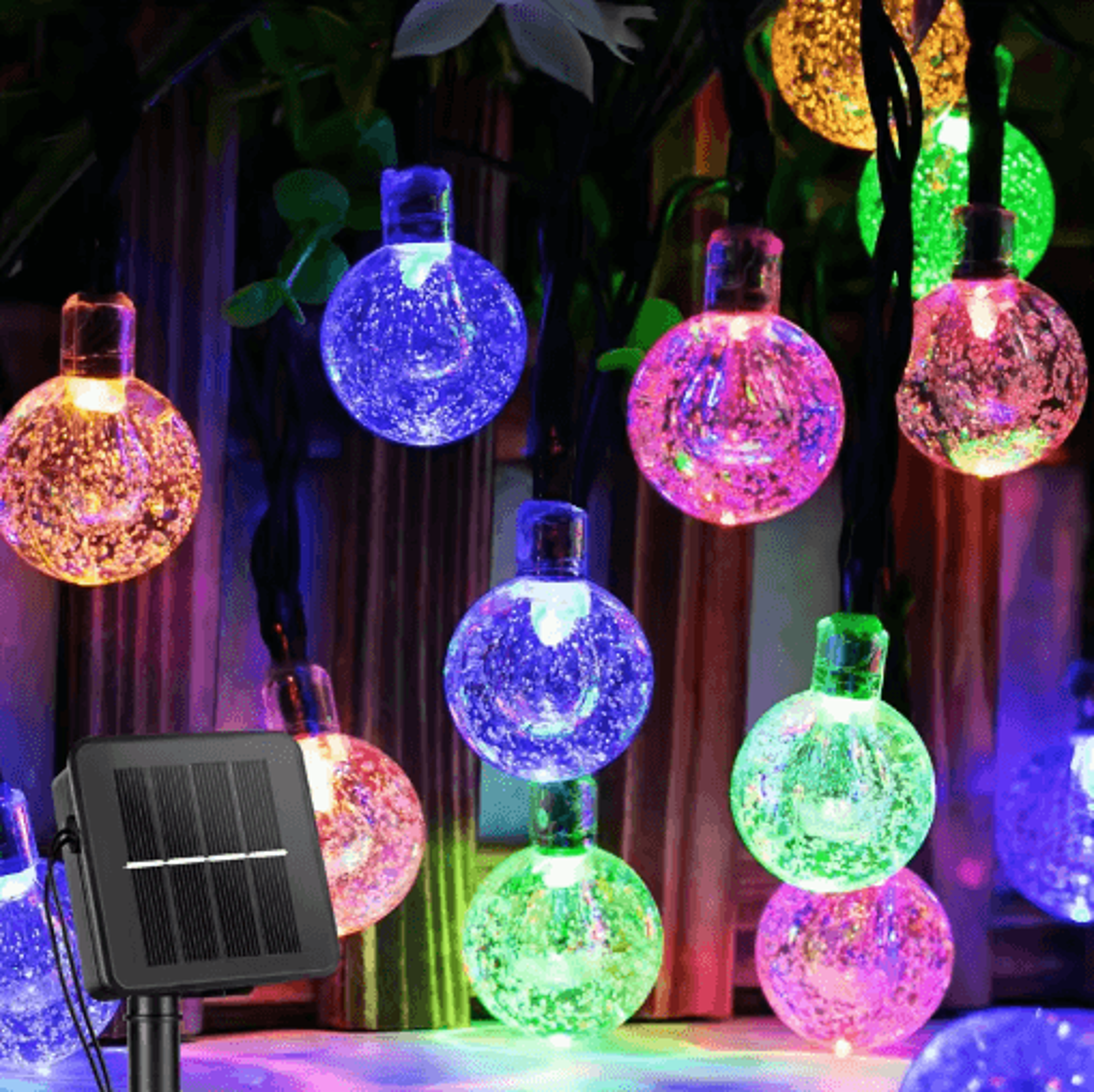 Solar Crystal Bubble Ball String Lights  Waterproof Outdoor Garden Decor 2