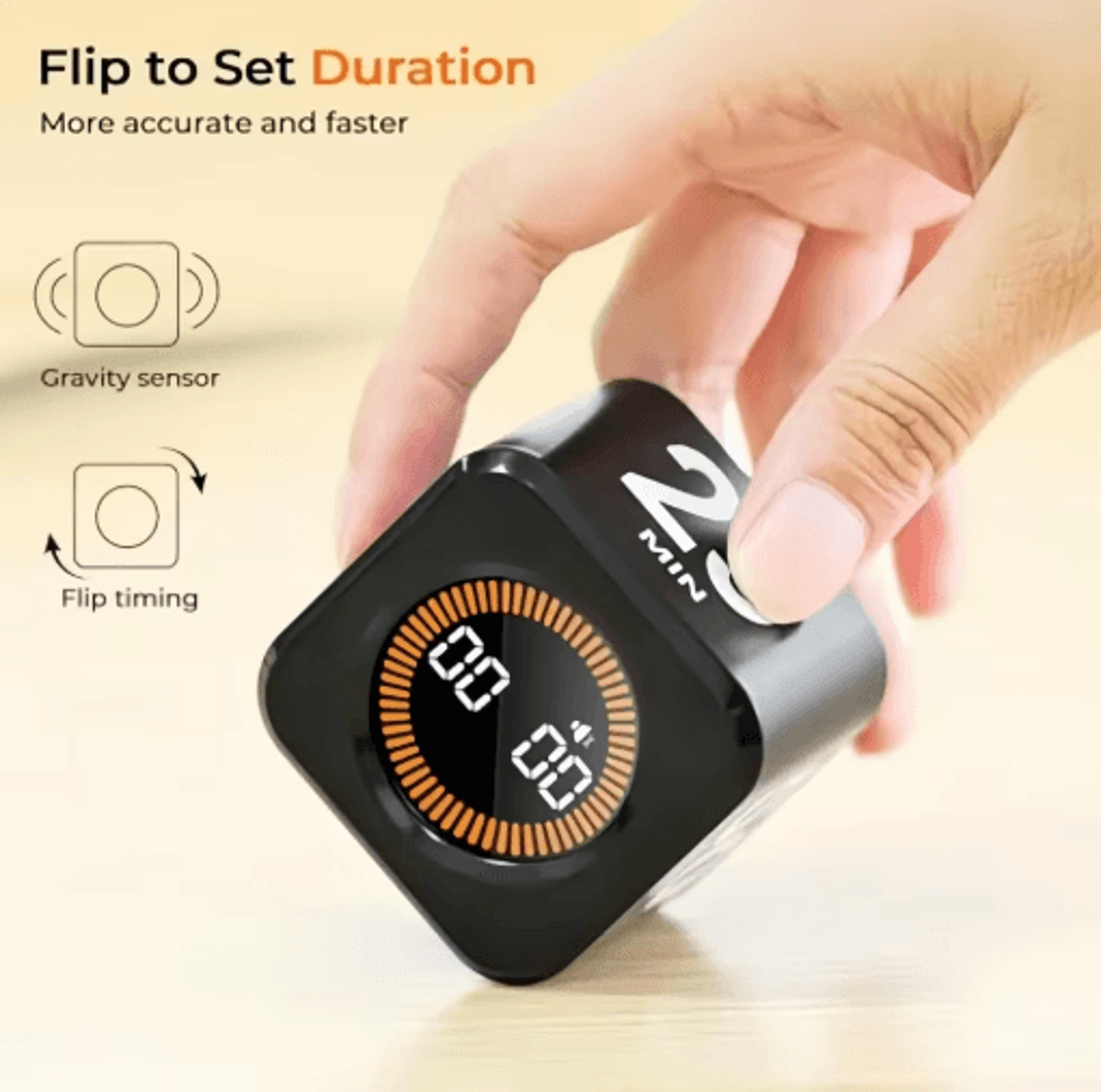 Smart Pomodoro Flip Timer  Silent Visual Countdown For Study  Cooking 15