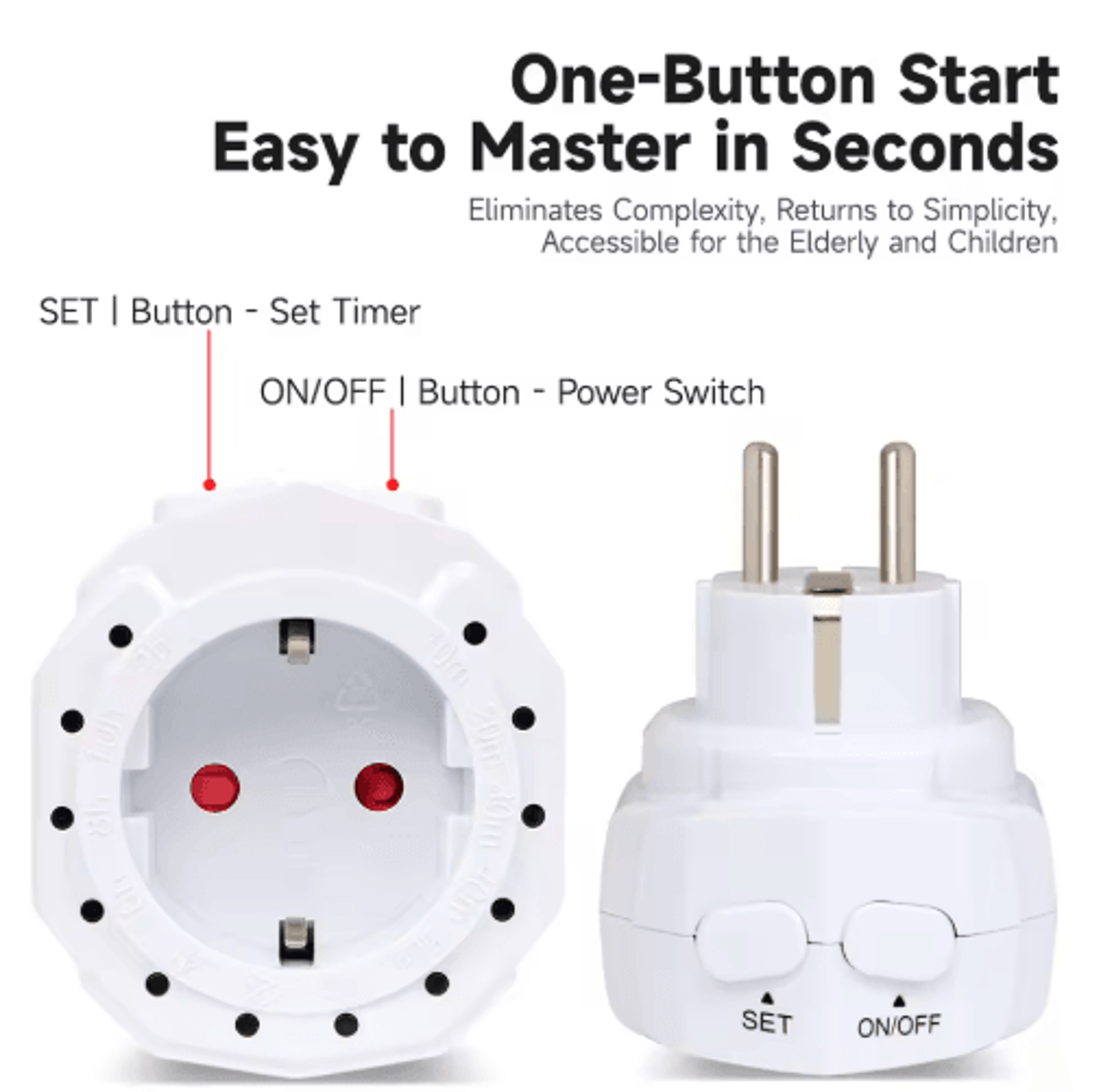 12Hour Countdown Timer Socket  220V EU Plug Smart Timing Outlet 5