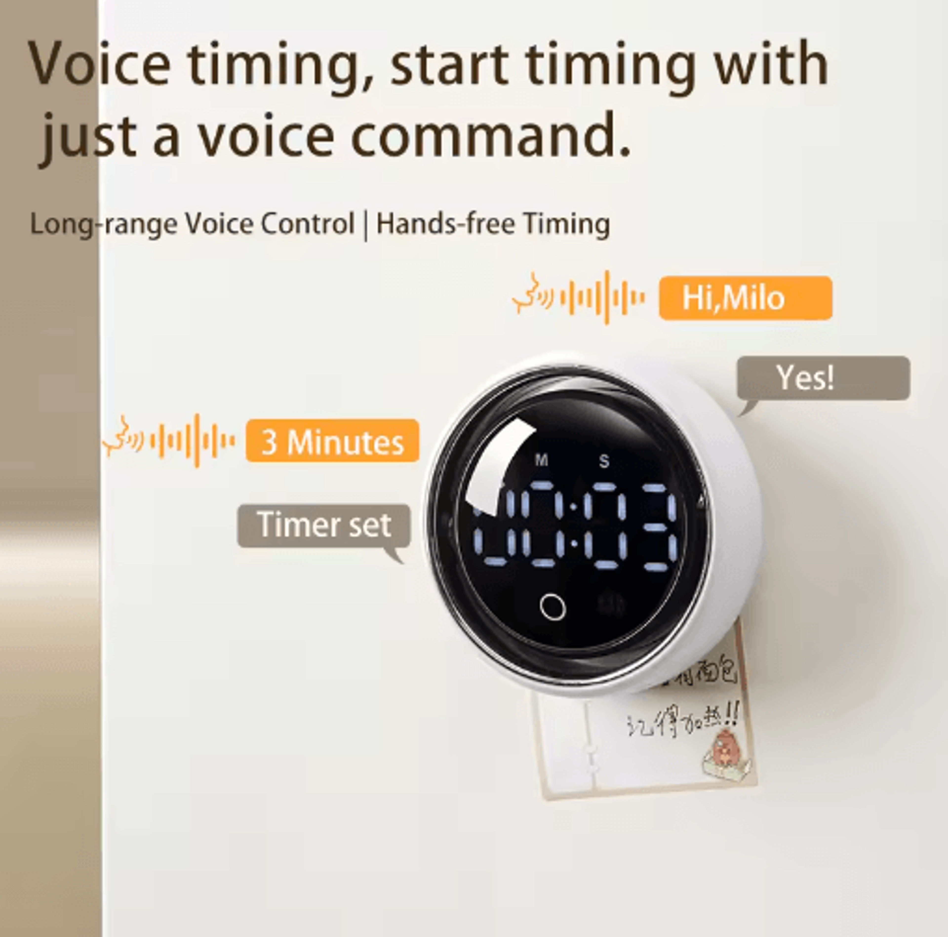 Smart Magnetic Rotary Timer  Voice Control Rechargeable Digital Countdown Timer 10