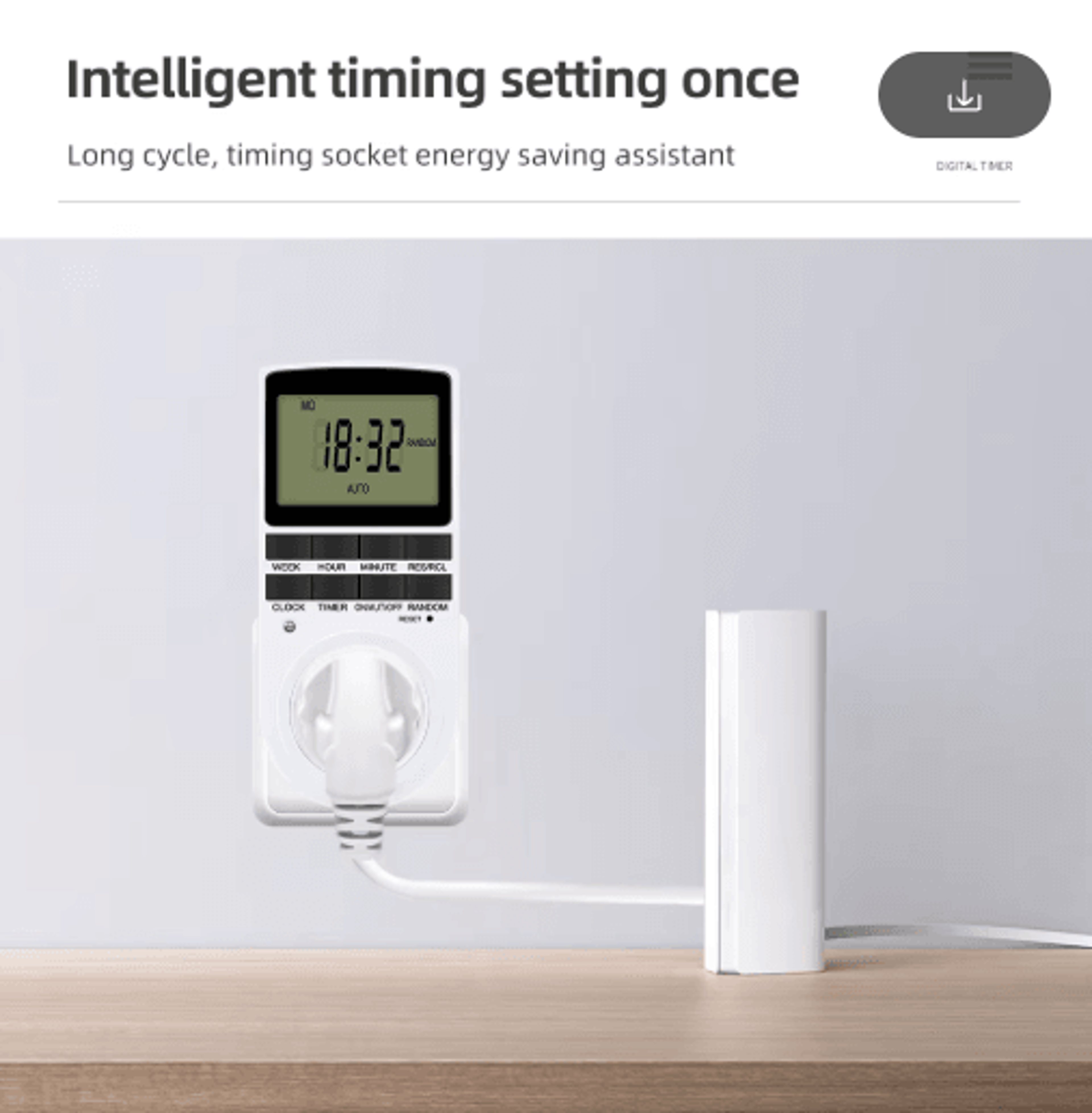 TM02 Digital Timer Outlet  1224 Hour Programmable Cyclic Timing Socket 8