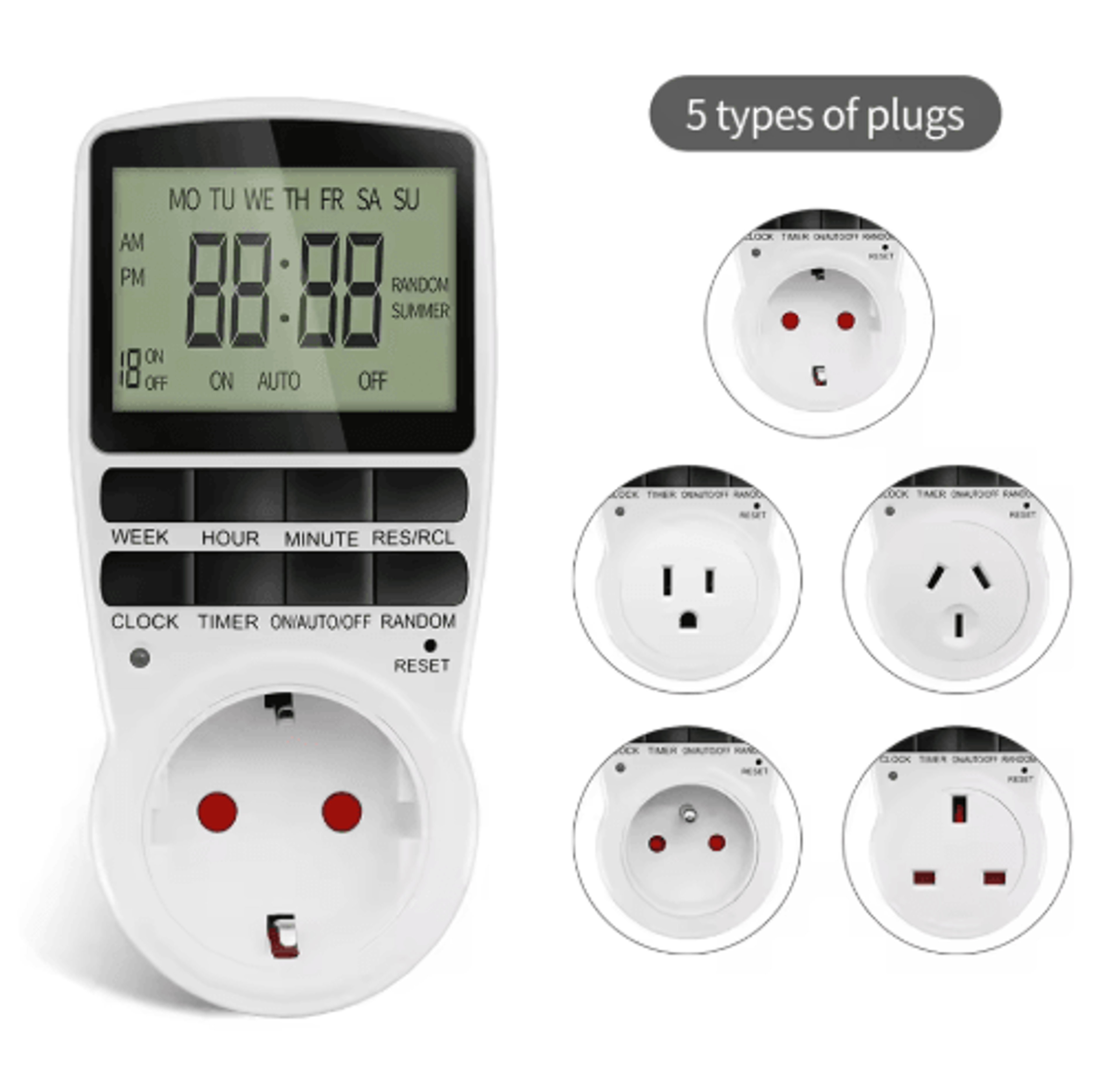 220V Digital Timer Socket Programmable Electronic Outlet Switch 0