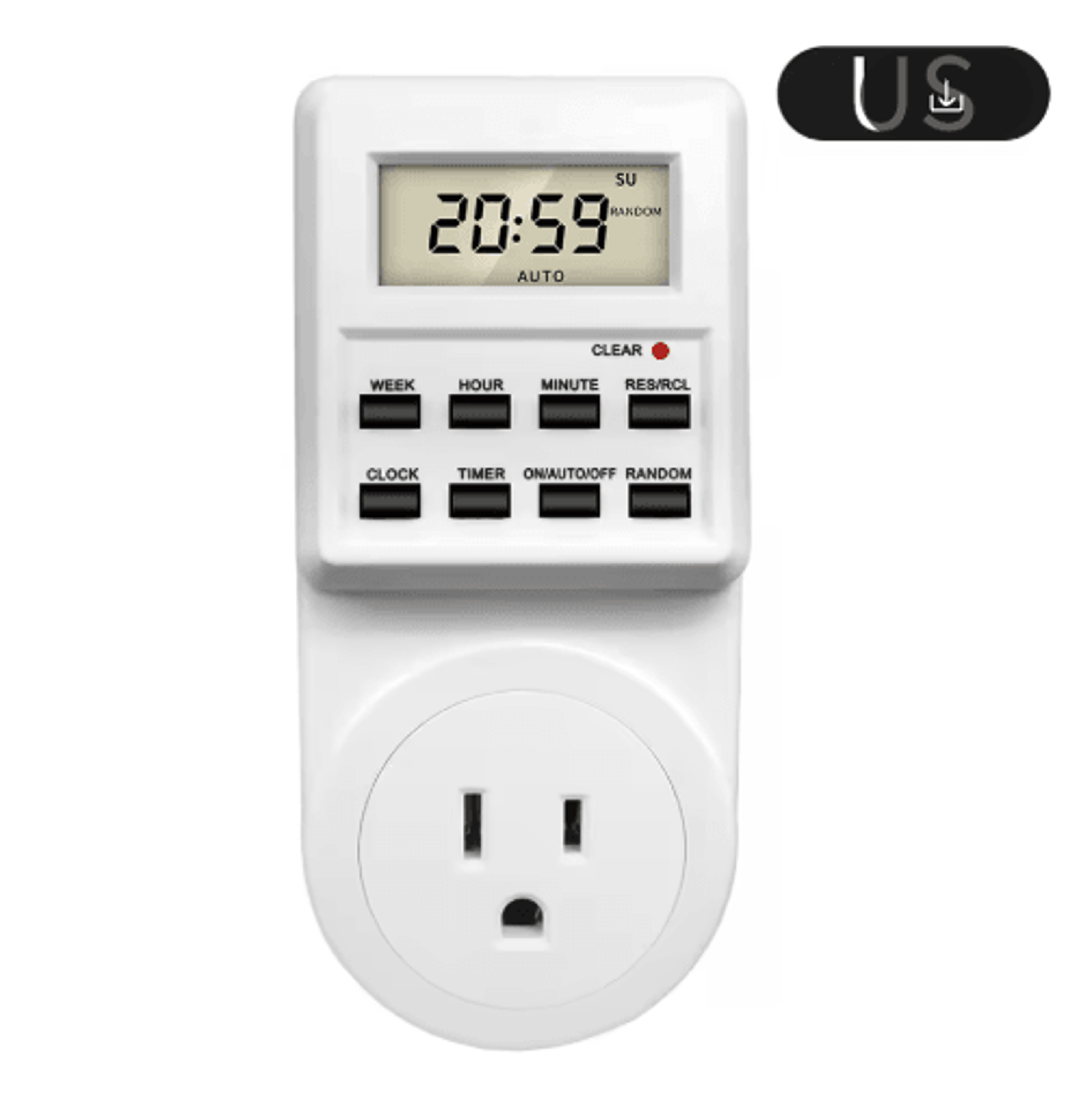 220V Digital Timer Socket  Programmable Electronic Outlet Controller 1