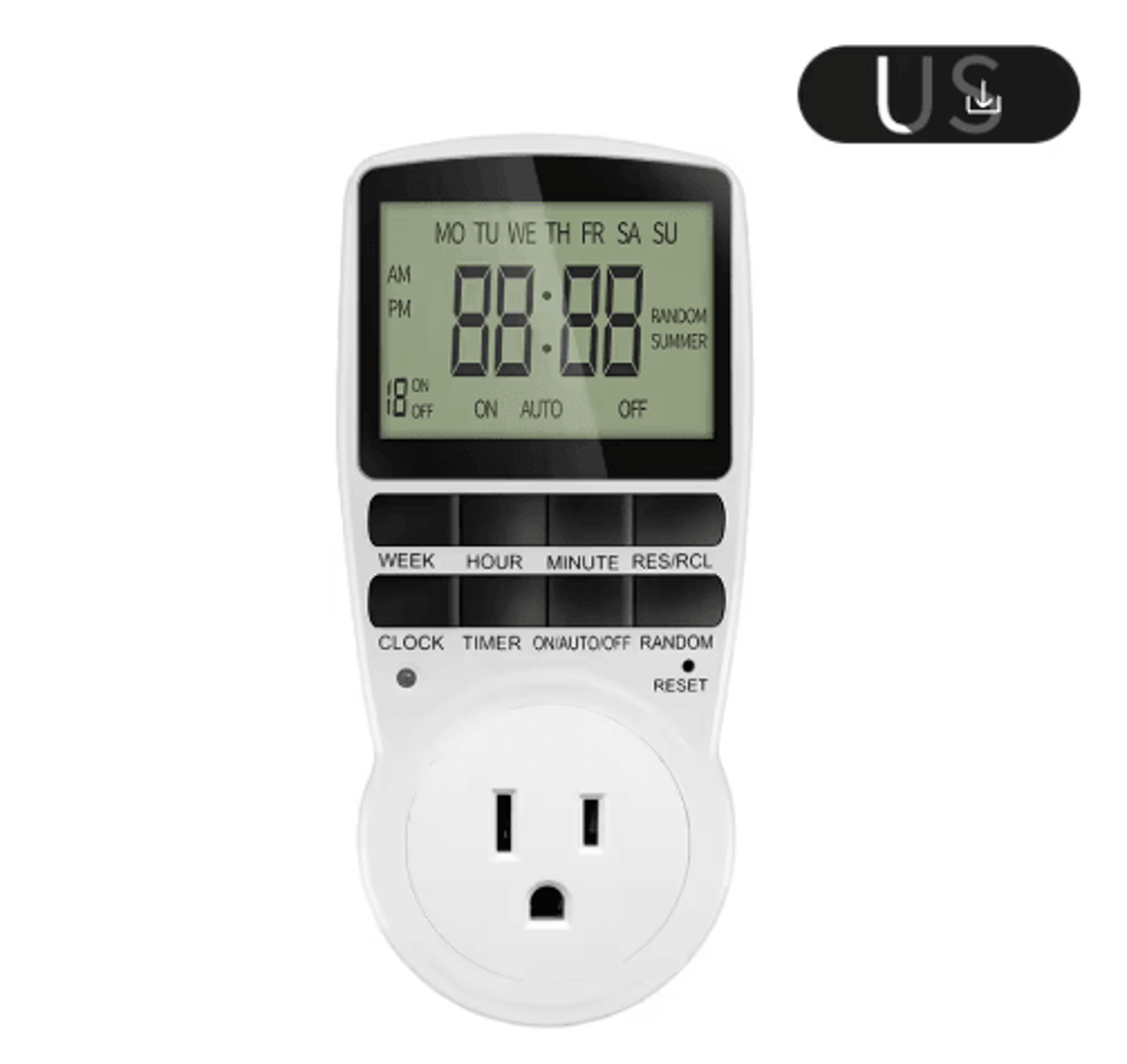 220V Digital Timer Socket  Programmable Electronic Outlet Controller 3