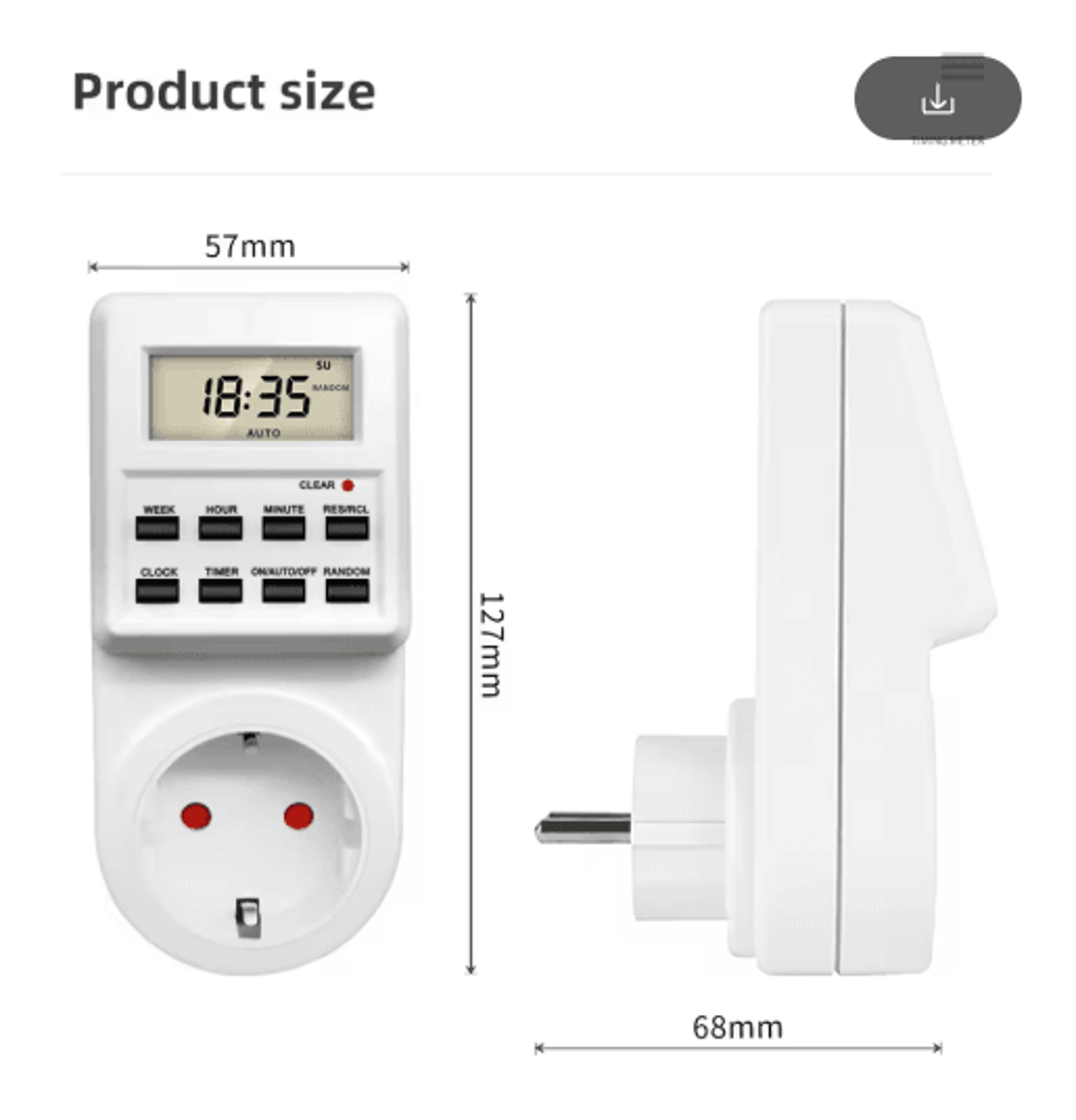 220V Digital Timer Socket  Programmable Electronic Outlet Controller 9