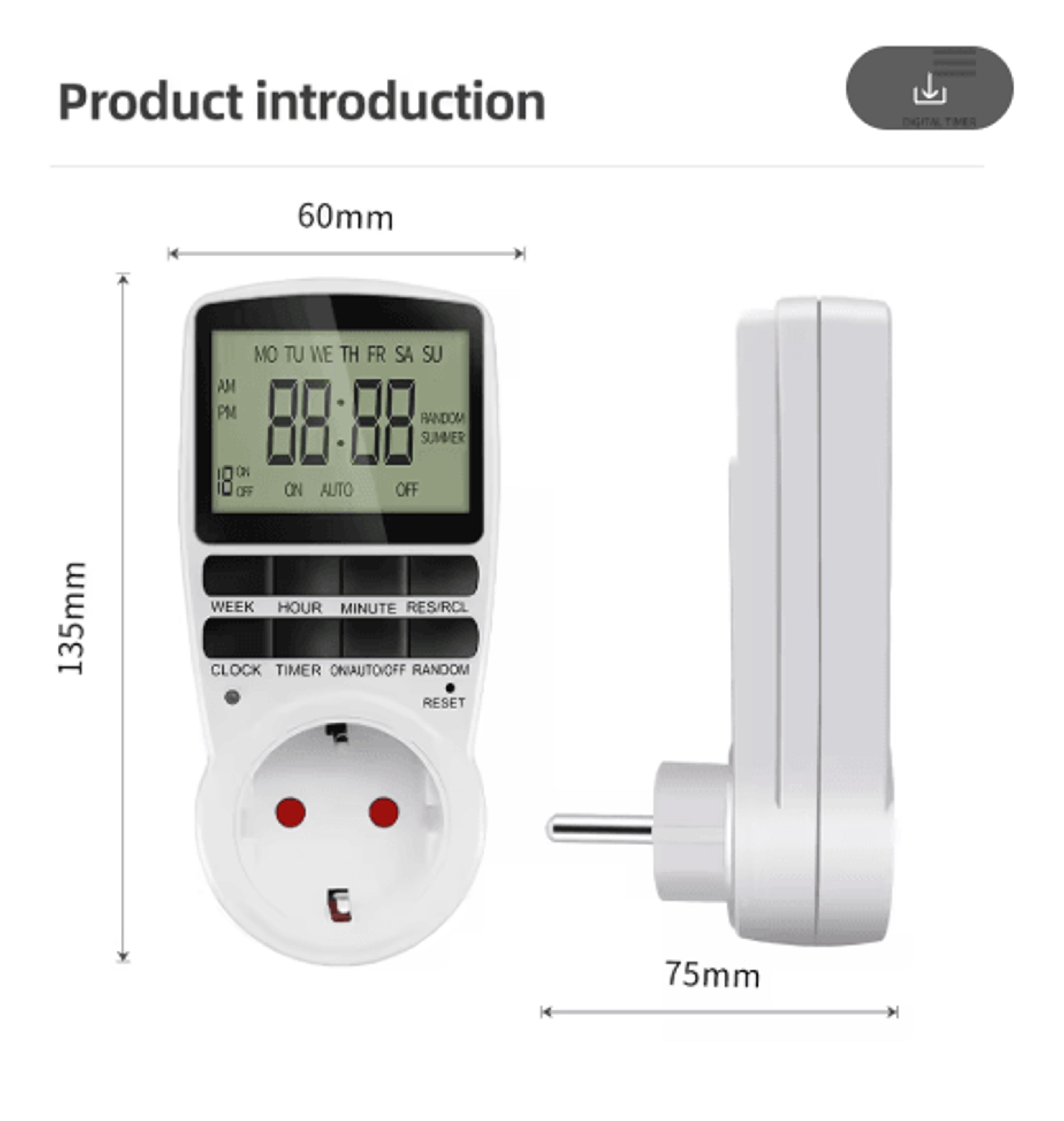 220V Digital Timer Socket  Programmable Electronic Outlet Controller 11