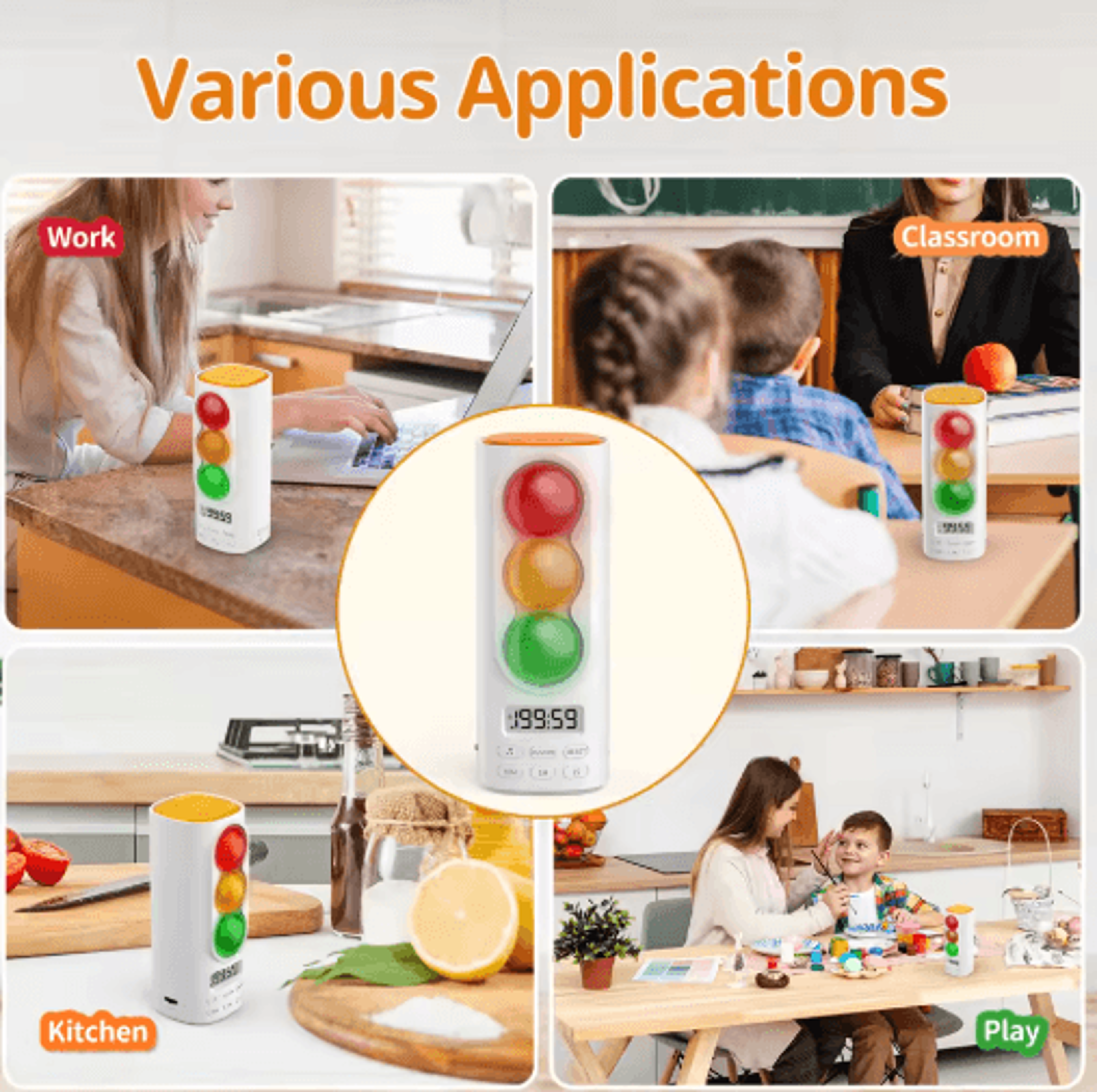 Smart Traffic Light Visual Timer  Digital Countdown Timer For Kids 6