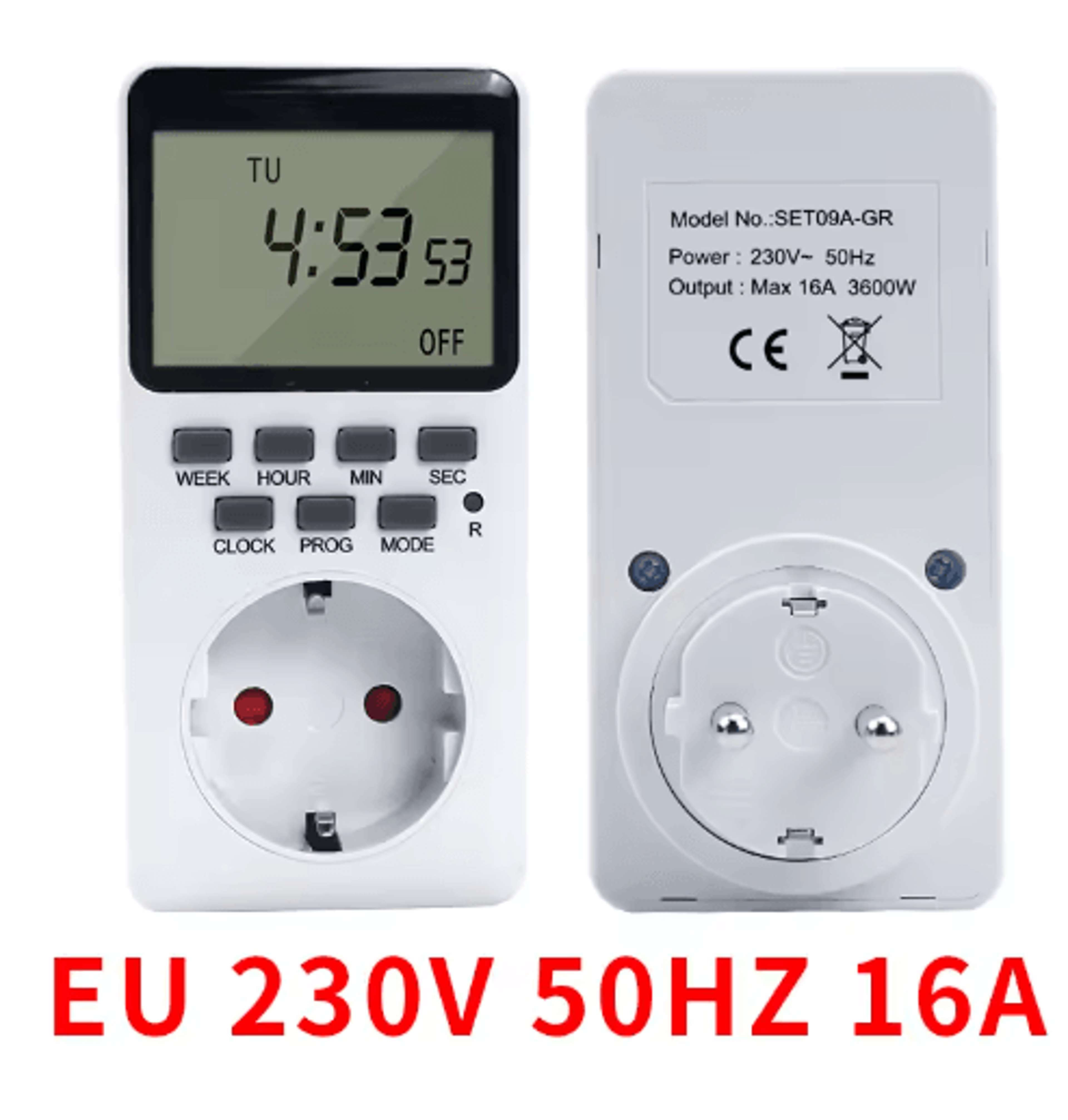 Weekly Digital Timer Socket  20Program 1224H Automatic Plug Timer 3