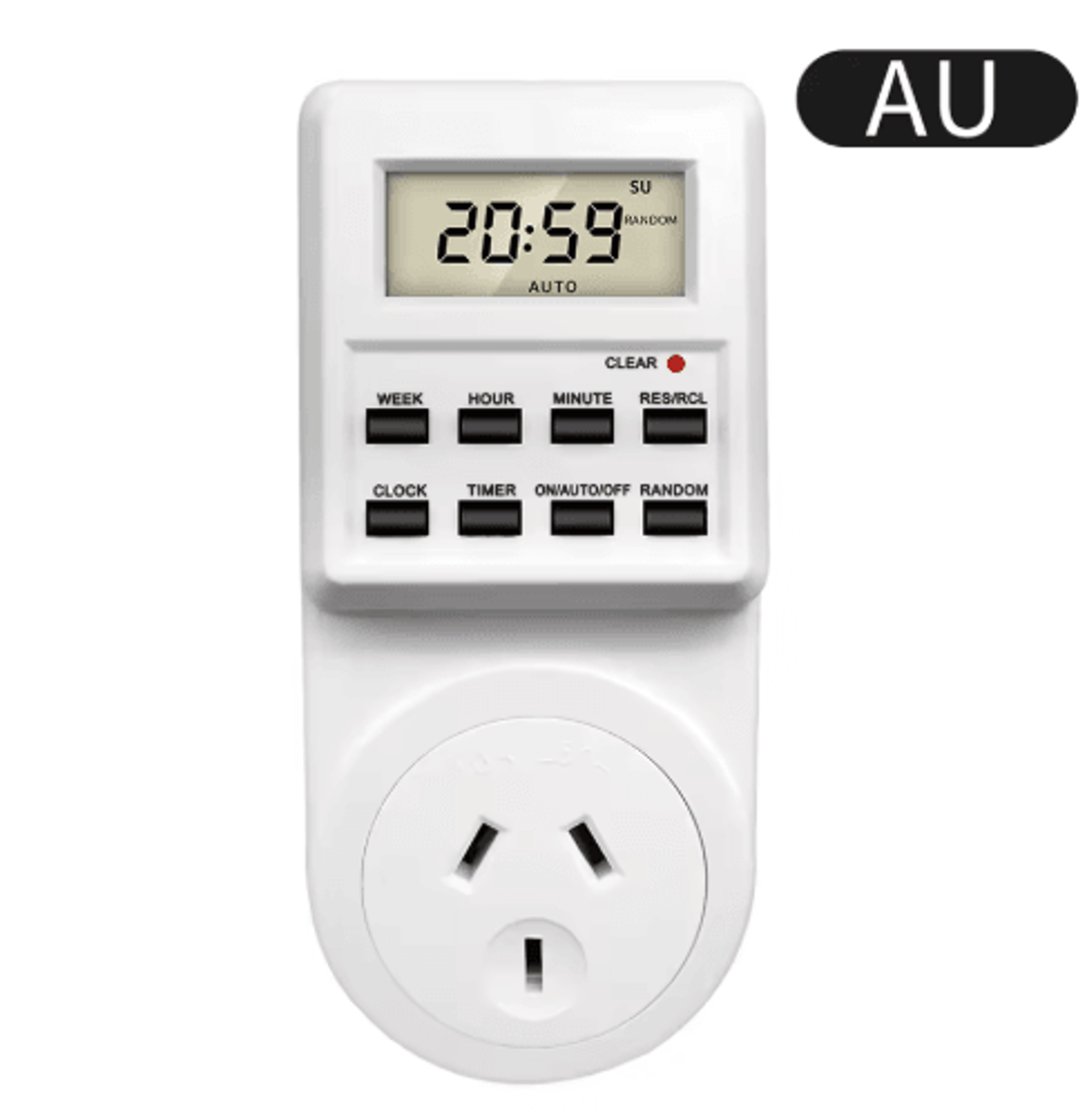 24Hour Digital Timer Socket  Programmable Cyclic Outlet Switch 6