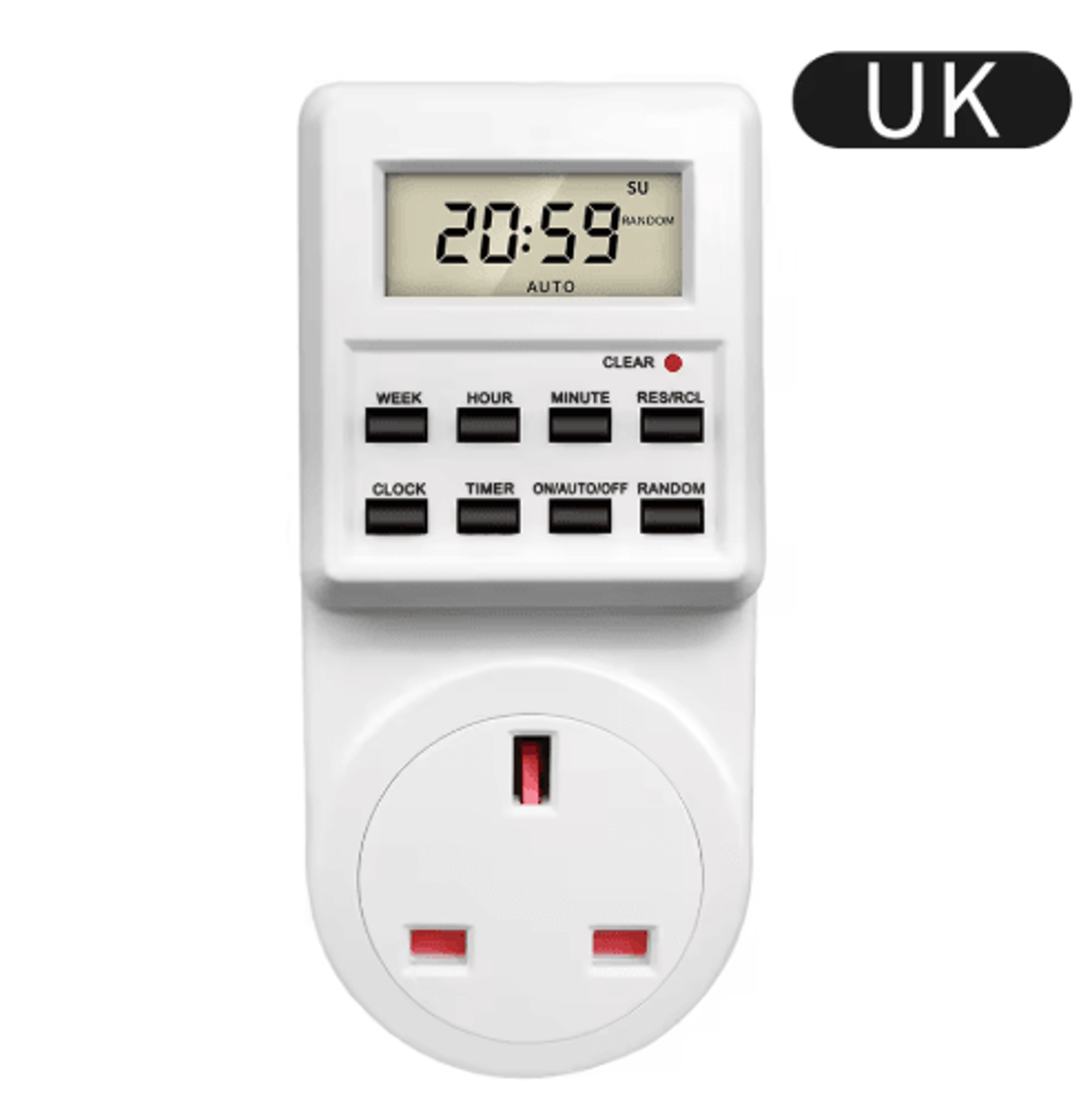 24Hour Digital Timer Socket  Programmable Cyclic Outlet Switch 7