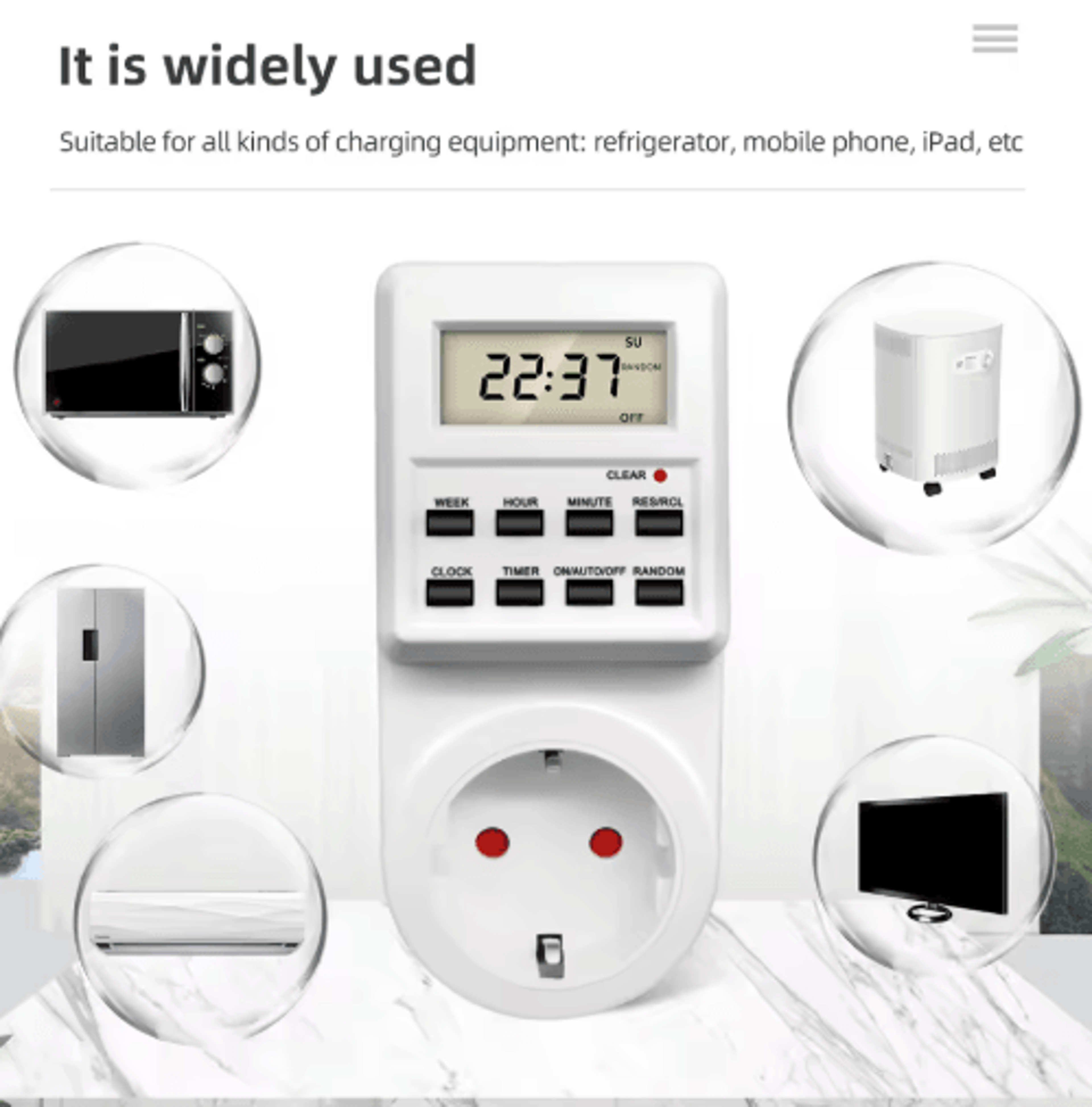 TM02TM03TM04 Digital Timer Socket  Programmable Outlet With Power Metering 7