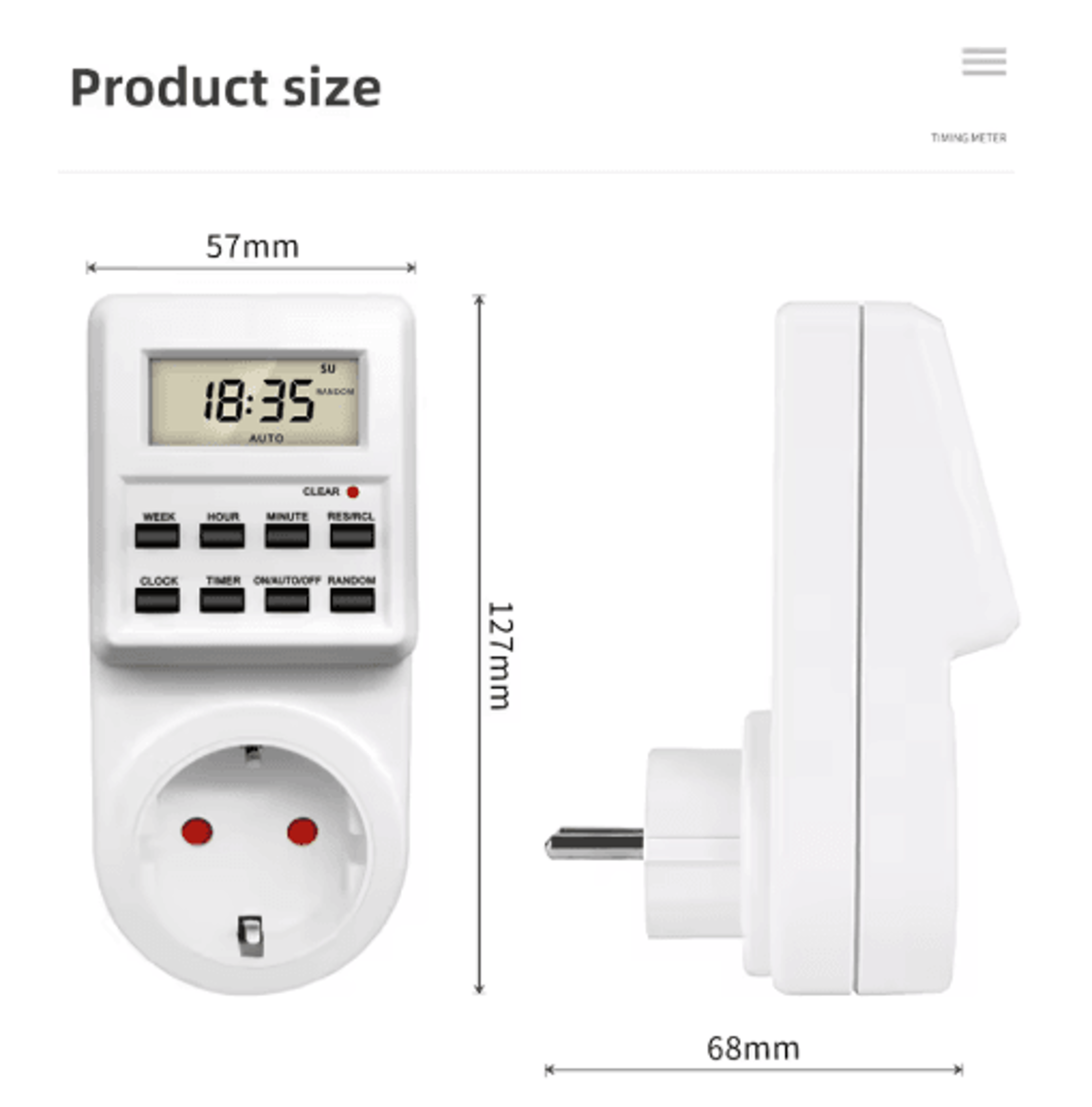 TM02TM03TM04 Digital Timer Socket  Programmable Outlet With Power Metering 6
