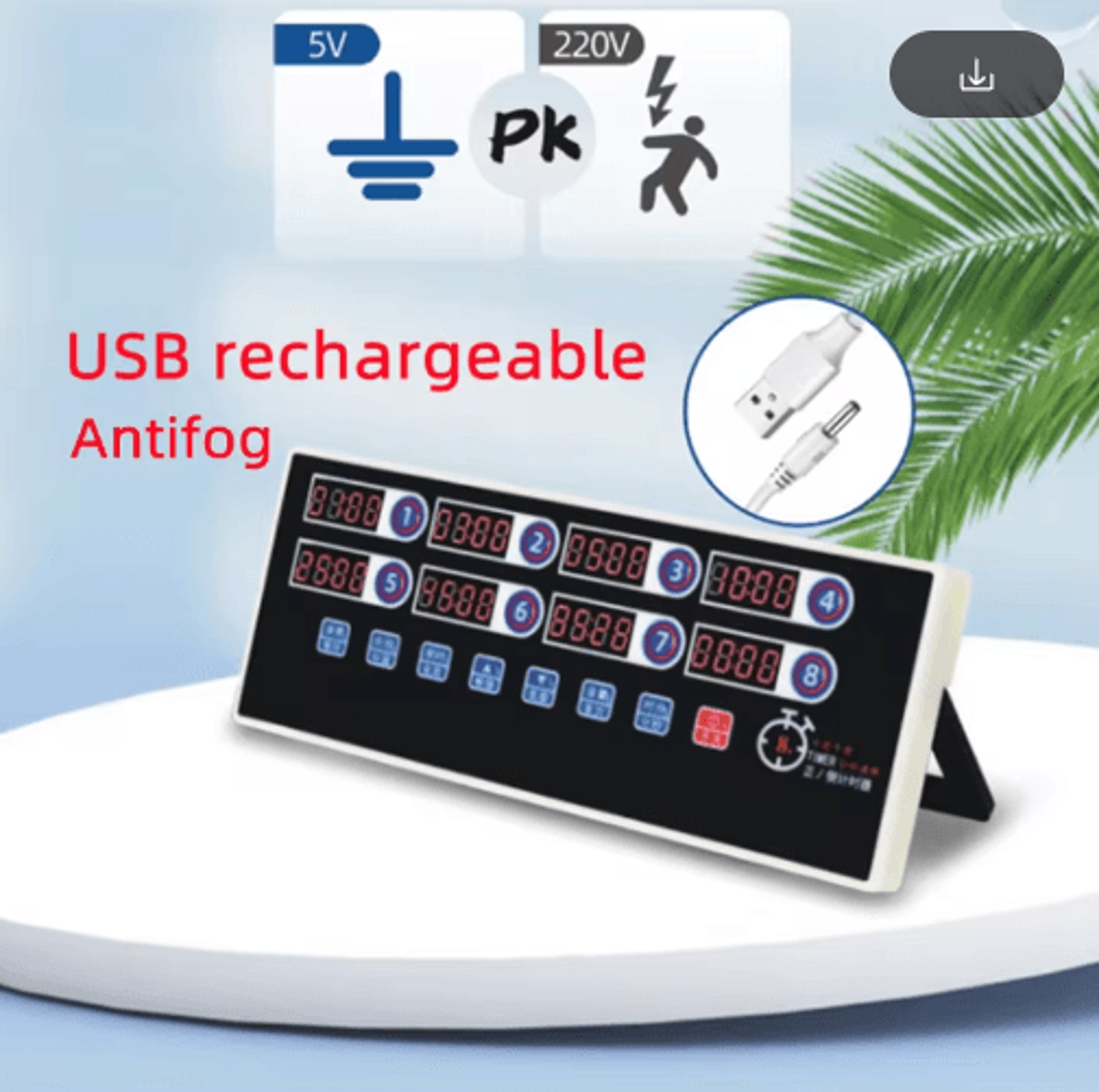 USB Rechargeable Kitchen Timer  8Screen Digital Cooking Chronometer 2