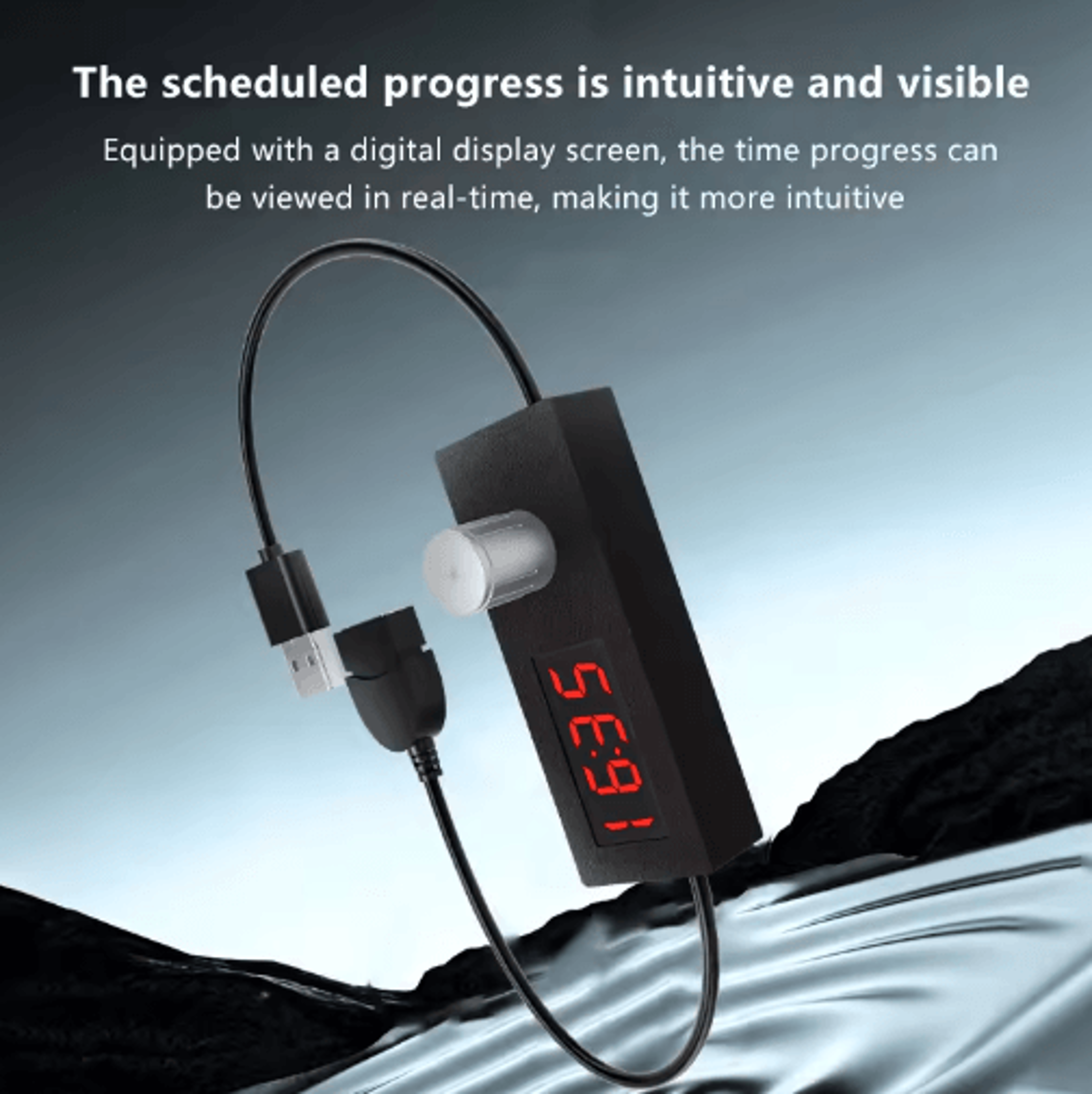 24Hour USB Timer Switch  Digital Countdown Automatic Shutdown Cable 4