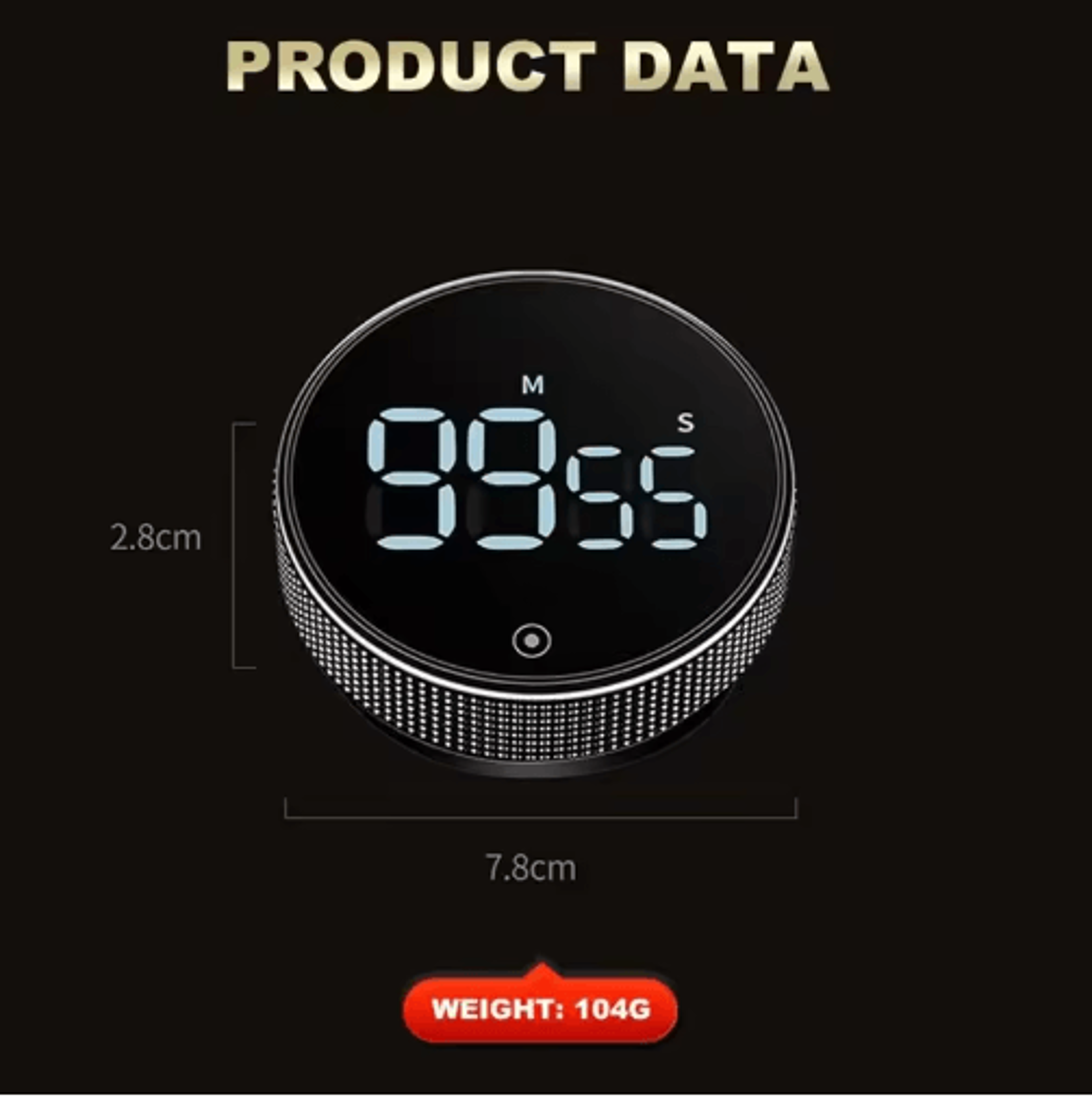 DINRGO Magnetic Rotary Kitchen Timer  Countdown  Stopwatch 4