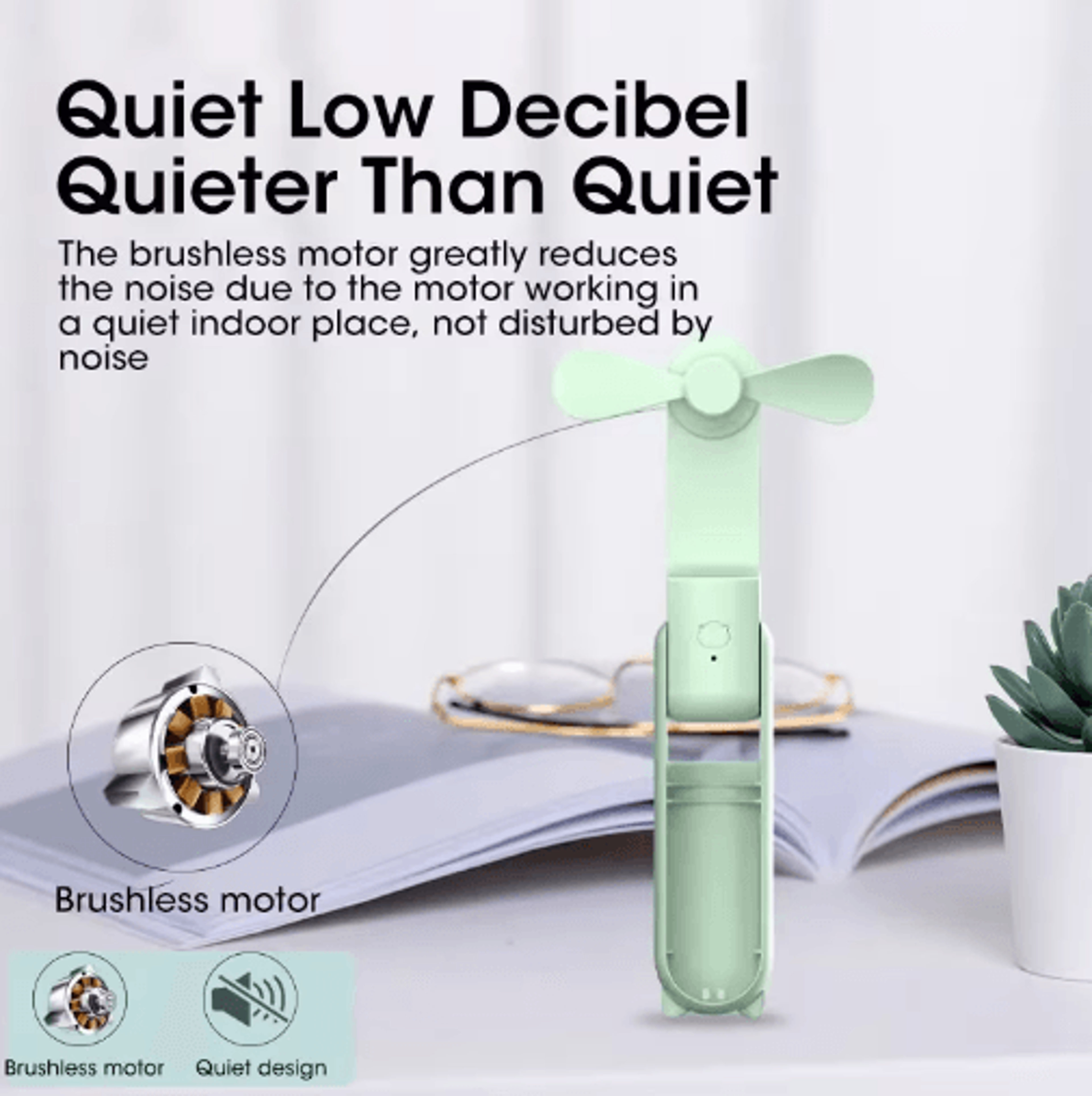 2000mAh Mini Portable Fan  Foldable Handheld  Desktop Cooler 8