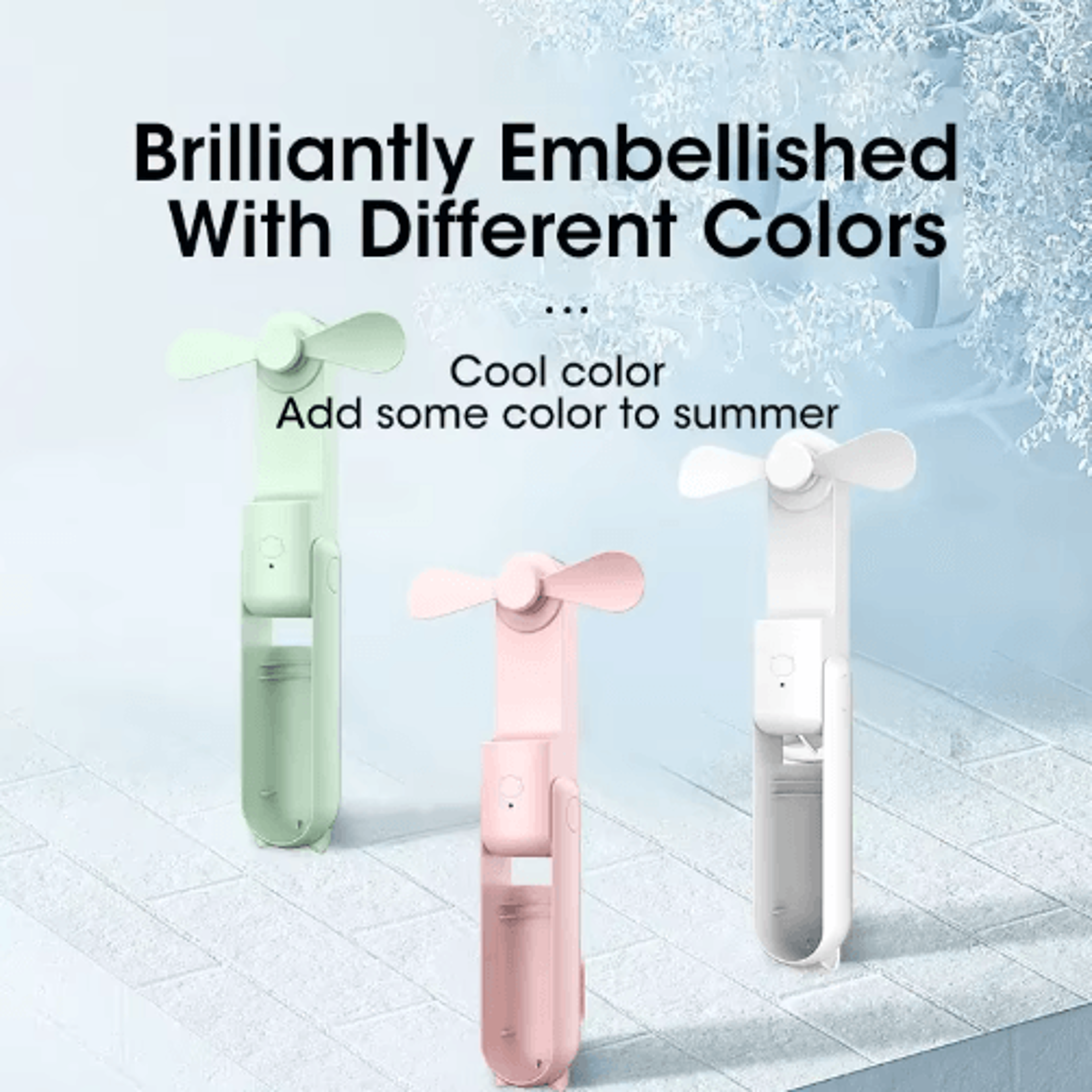 2000mAh Mini Portable Fan  Foldable Handheld  Desktop Cooler 0